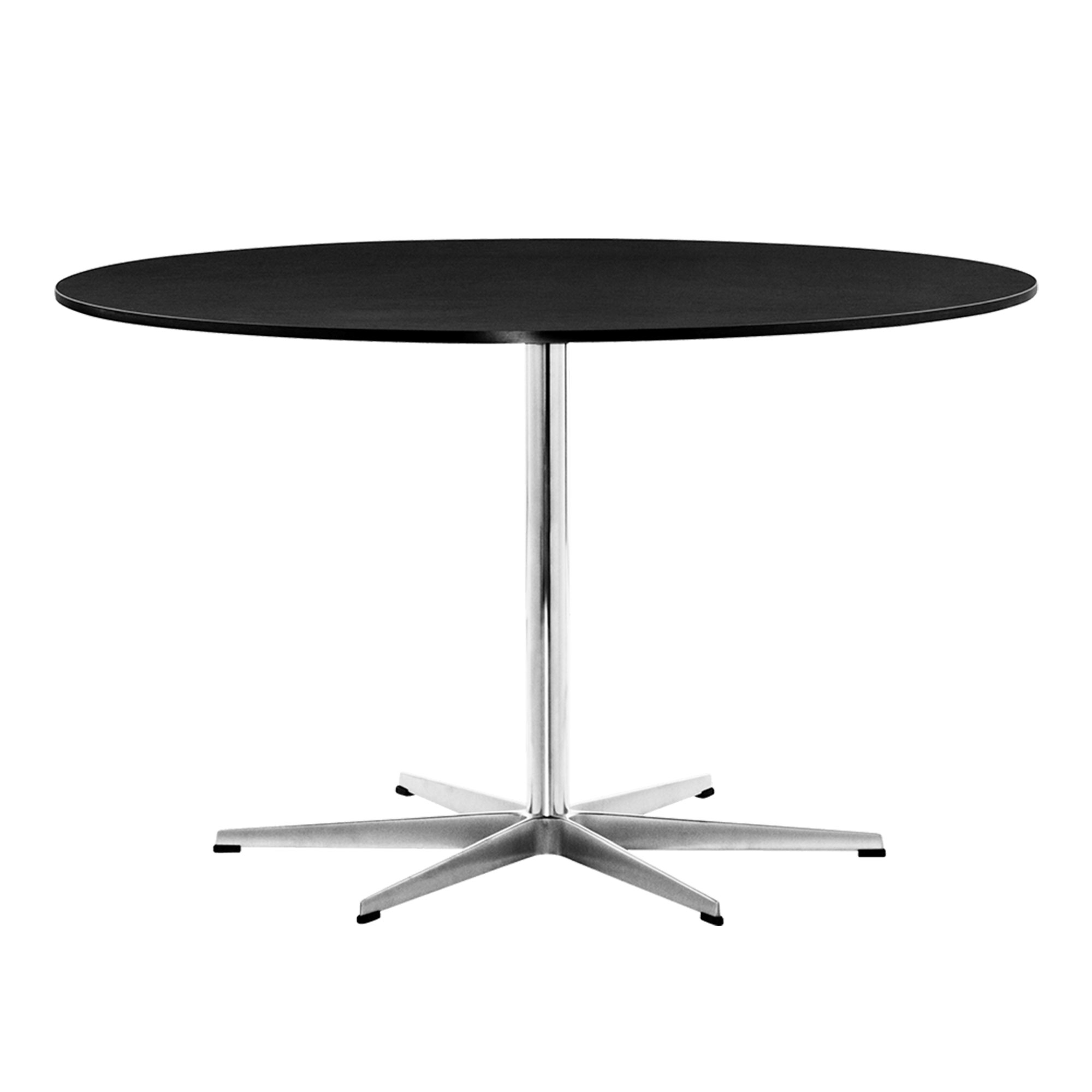 Fritz Hansen - A825 Cirkulär, Ø120 cm, Laminat Svart, 6-grenad stjärnfot - Matbord - designer_arne_jacobsen,Piet Hein - Svart - Laminat/Metall