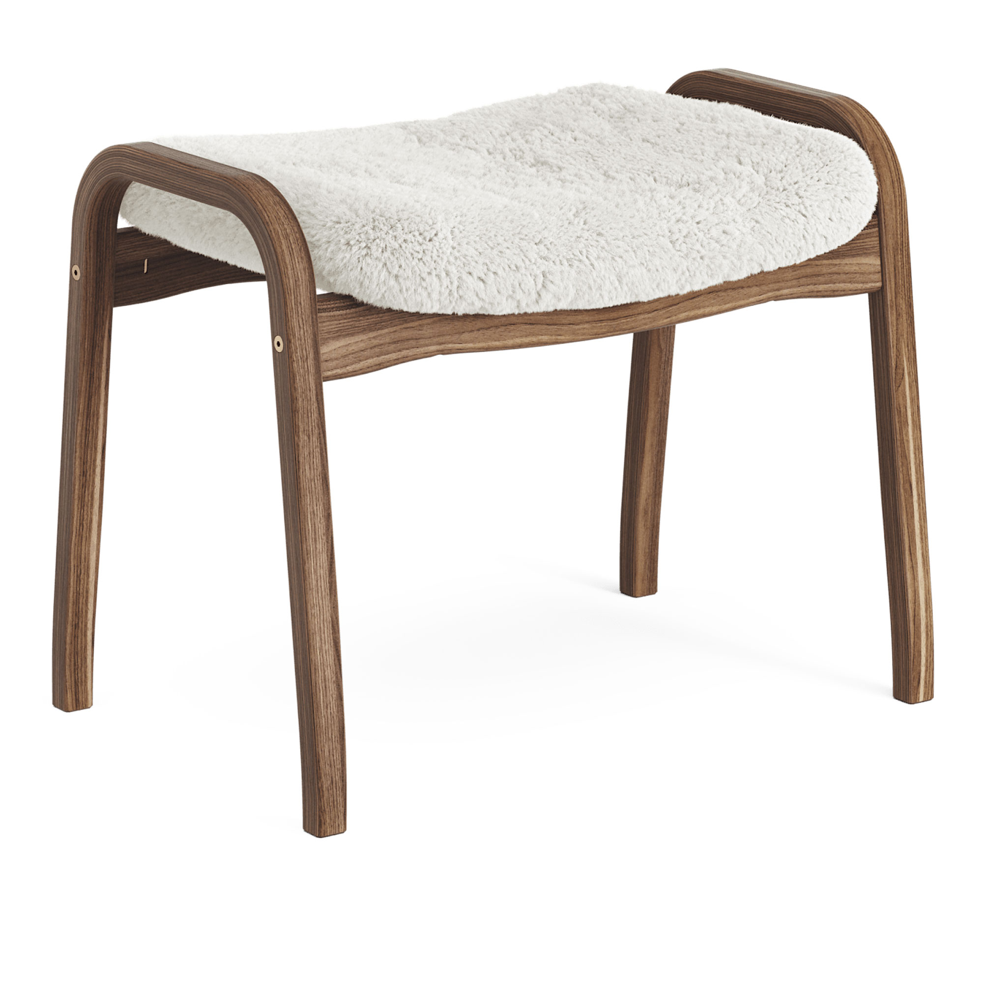 Swedese - Lamino fotpall naturlackad valnöt/fårskinn off-white - Fotpallar - Yngve Ekström - Beige - Trä/Ull