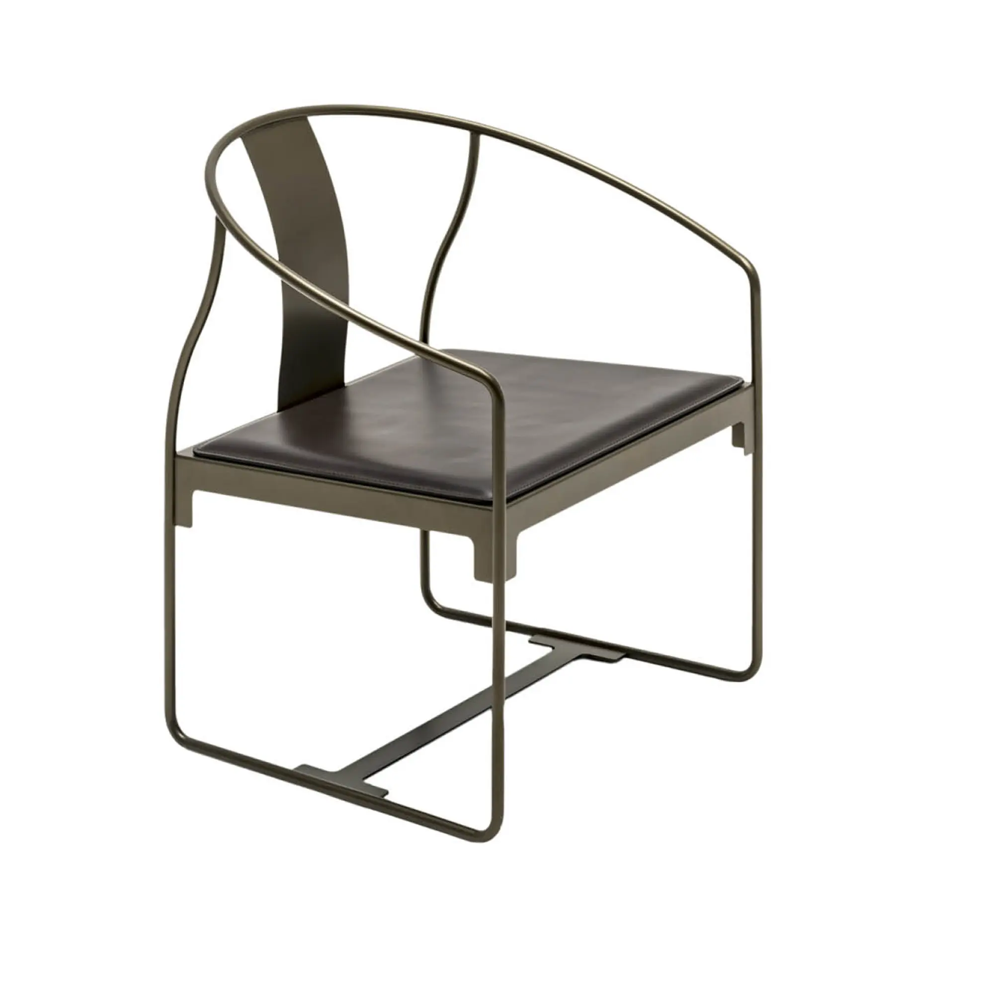 Mingx Armchair - Painted Steel/Leather Orange