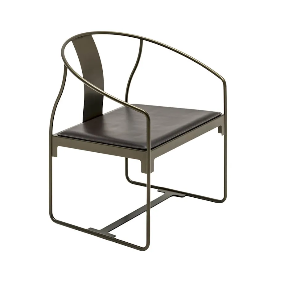 Mingx Armchair - Painted Steel/Leather Orange