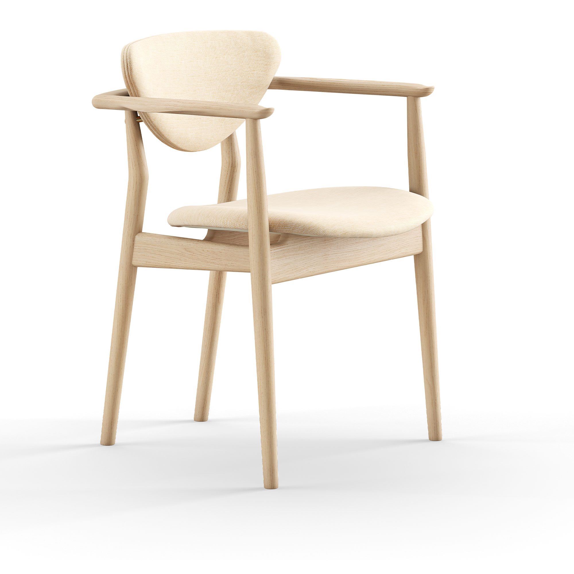 House of Finn Juhl - 109 Chair, Clear oiled oak, Cat. 3 Watercolour, Soft Linen - Spisestoler - Finn Juhl - Beige,Tre farget - Tre/Tekstilmateriale