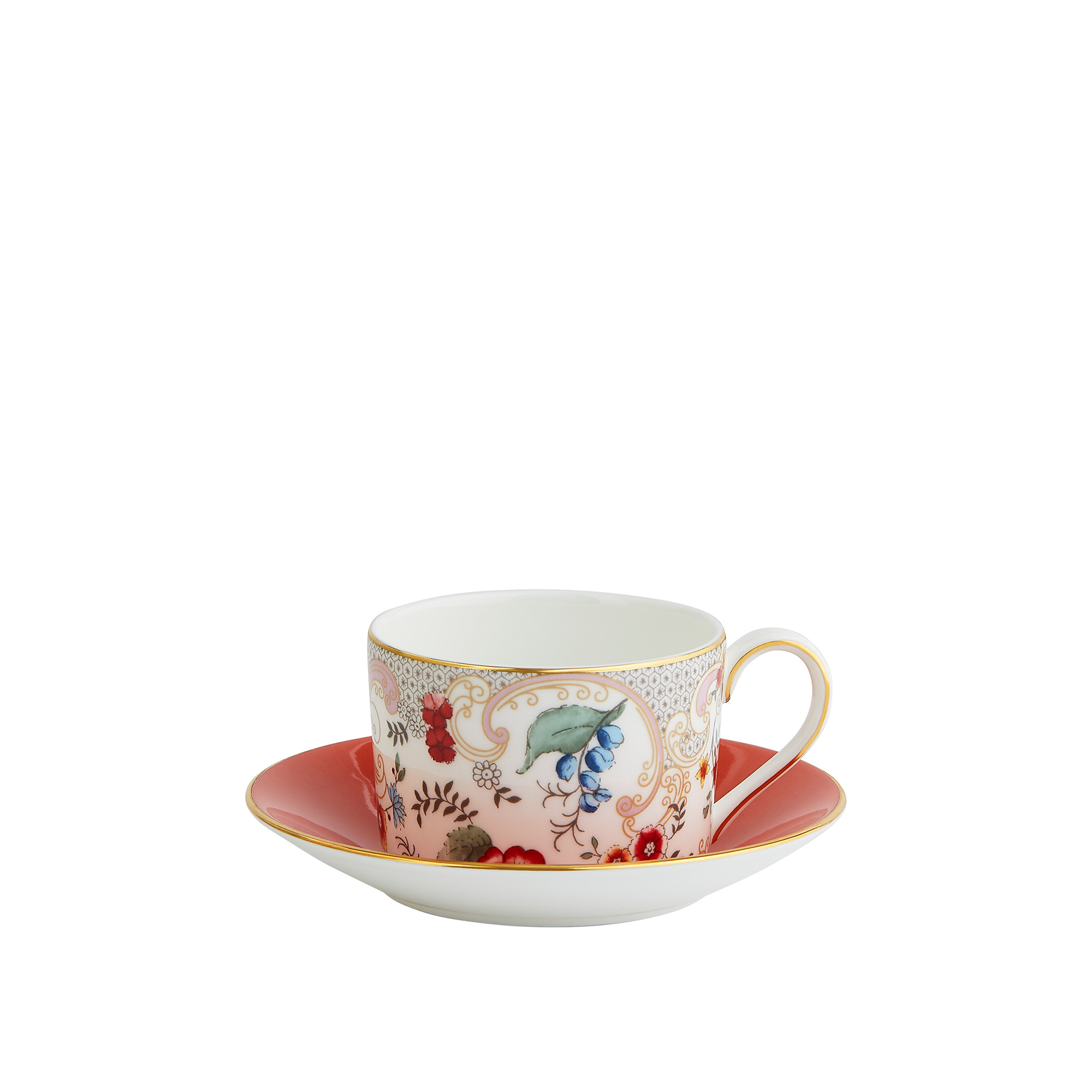 Wedgwood - Wonderlust Rococo Flowers Teacup  Saucer - Tekoppar - Flerfärgad