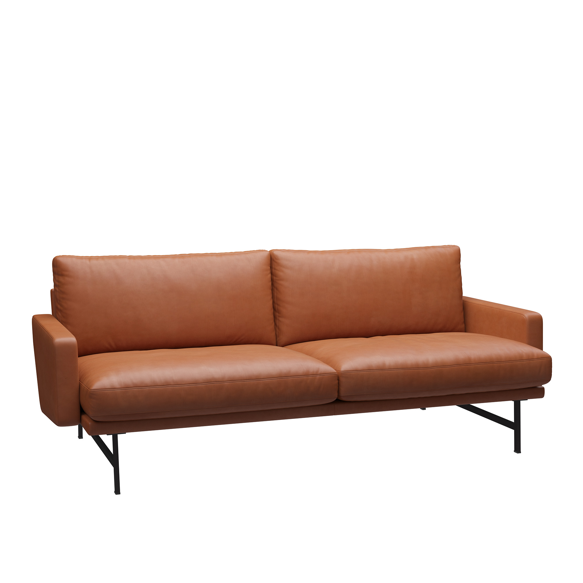 Fritz Hansen - PL112 Lissoni 2-sits, Läder, Elegance Walnut - Soffor - Piero Lissoni - Brun | Möbler - Soffor Och Dagbäddar - Soffor | Möbelexperten