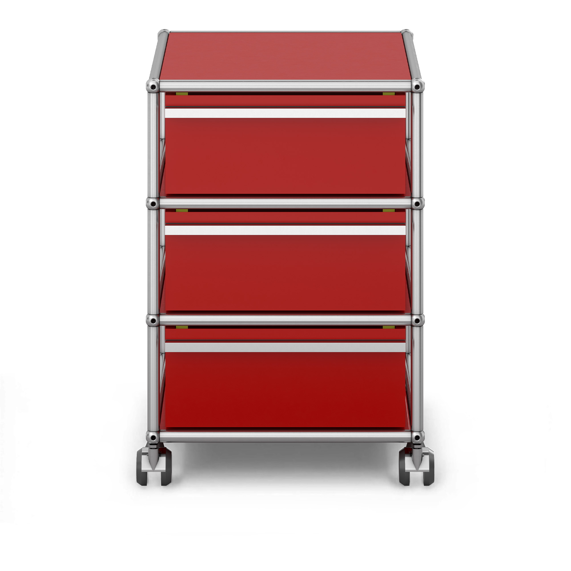 USM - USM Haller Mobile Pedestal M26 USM Ruby Red - Hurtsar - Fritz Haller & Paul Schärer - Röd - Metall | Möbler - Förvaring Och Hyllor - Hurtsar | Möbelexperten