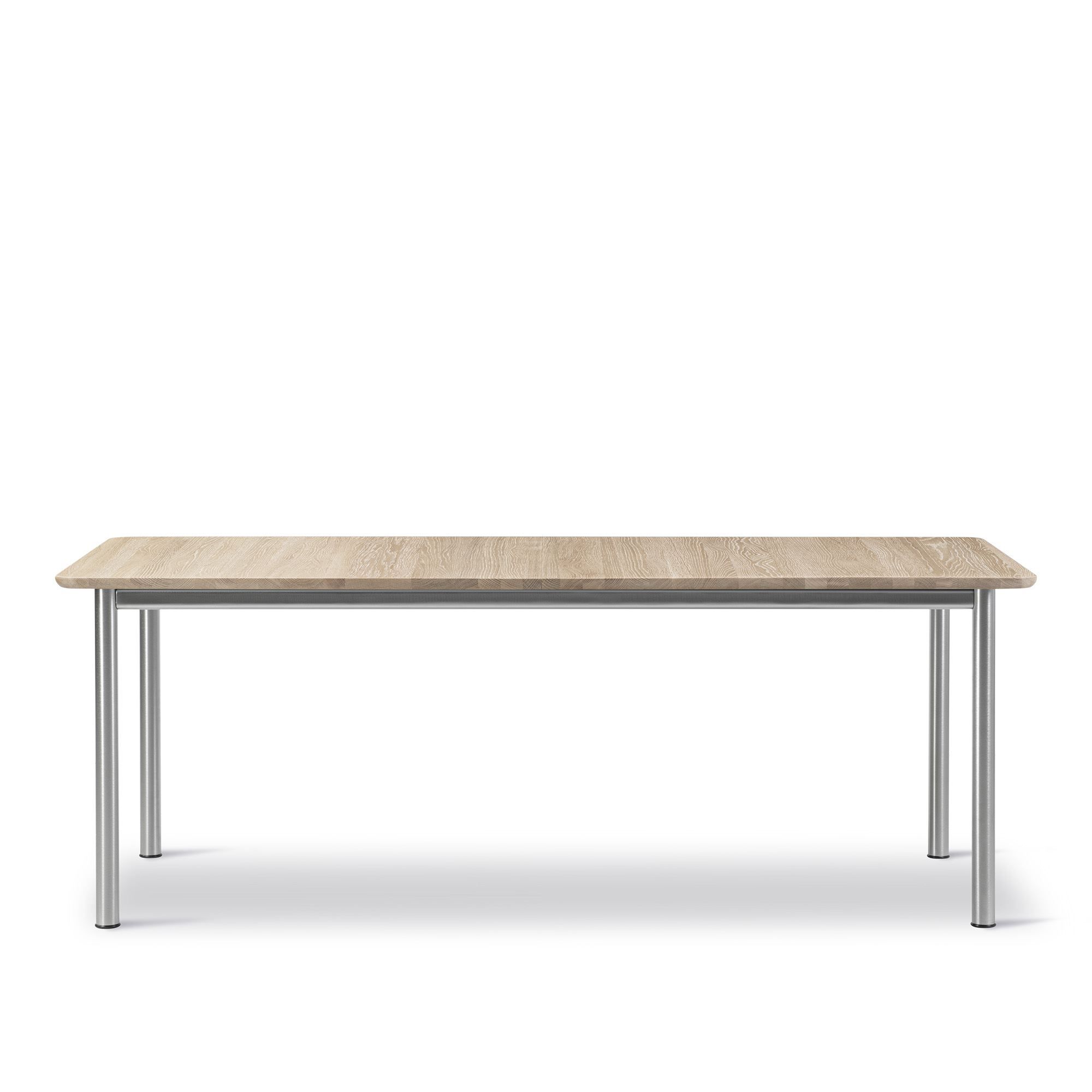 Fredericia Furniture - Plan Table - Extendable - 200-260 x 100 cm - height 73 cm - Oak light oil - Rounded edge - Brushed steel - Matbord - Edward Barber & Jay Osgerby - Trä