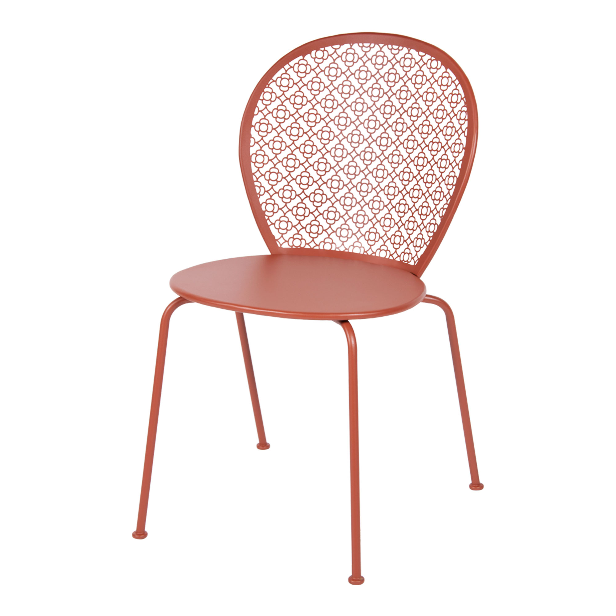 Fermob - Lorette Chair Red Ochre 20 - Matstolar utomhus - Frédéric Sofia - Röd - Metall