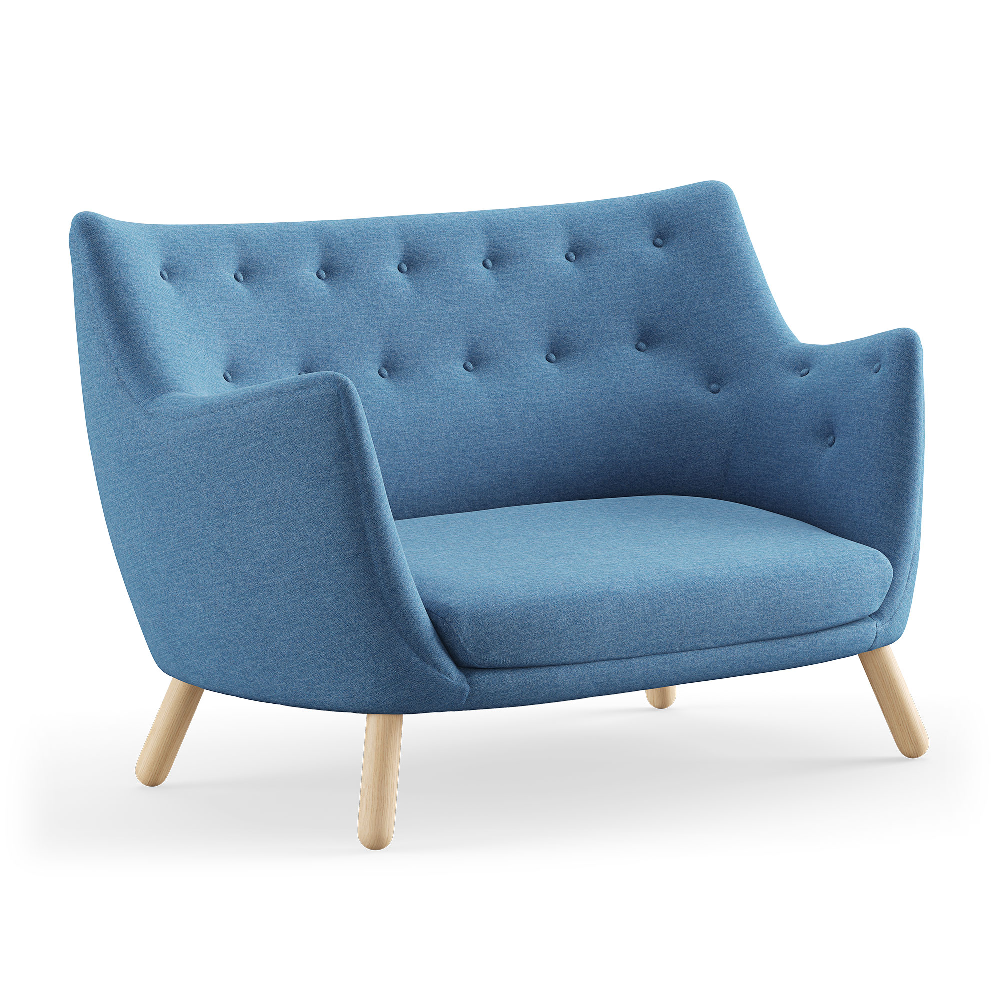 House of Finn Juhl - Poet Sofa, Light oiled oak, Cat. 1 Remix 762 - Soffor - Finn Juhl - Träfärgad,Blå