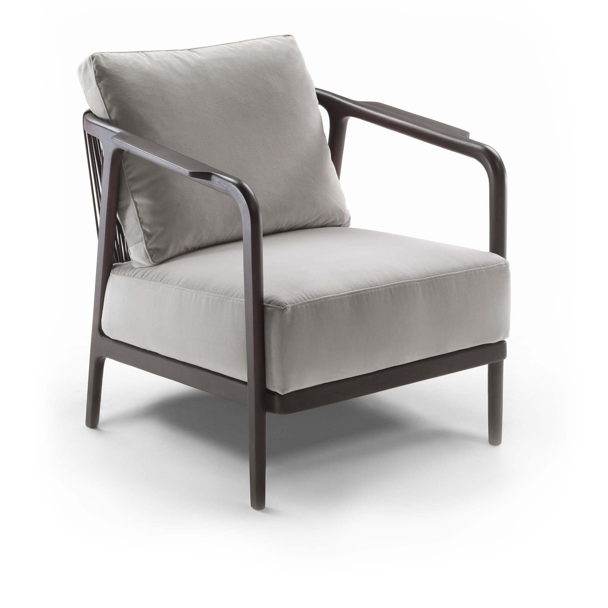 Flexform - Crono Armchair - Ash Elettra 205 - Fåtöljer - Antonio Citterio - Grå - Läder/Metall/Trä/Skum
