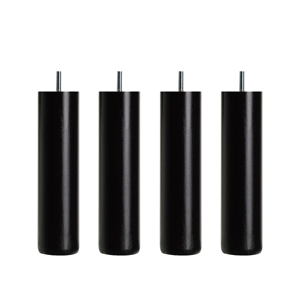 DUX Inspiration sängben runda svart 4-pack
