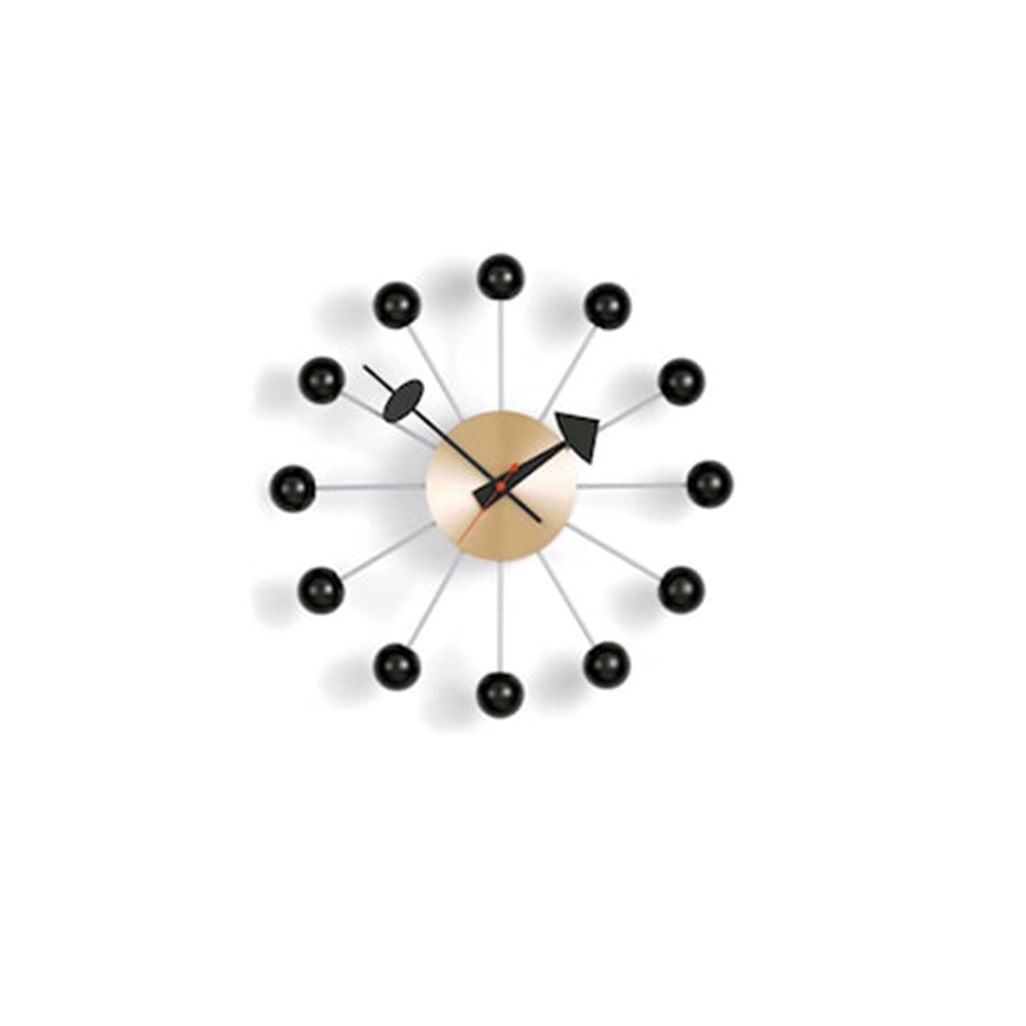 Vitra - Ball Clock Svart/Mässing - Klockor - George Nelson - Svart