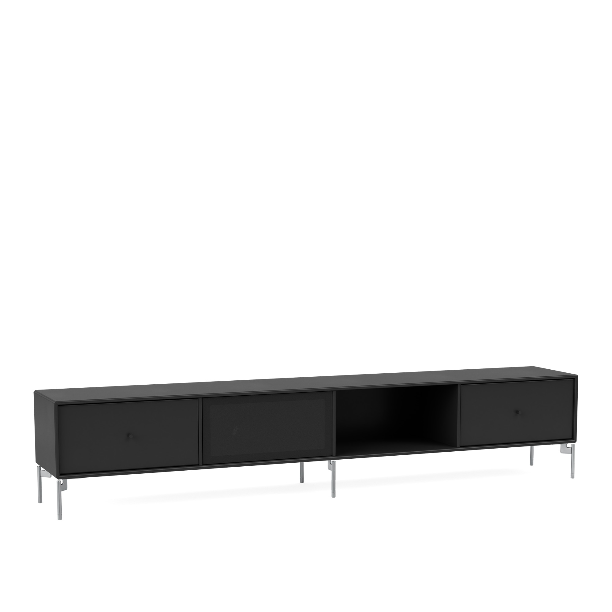 montana - octave vii tv bench 05-black matt chrome - tv-bänkar - peter j. lassen - svart - trä