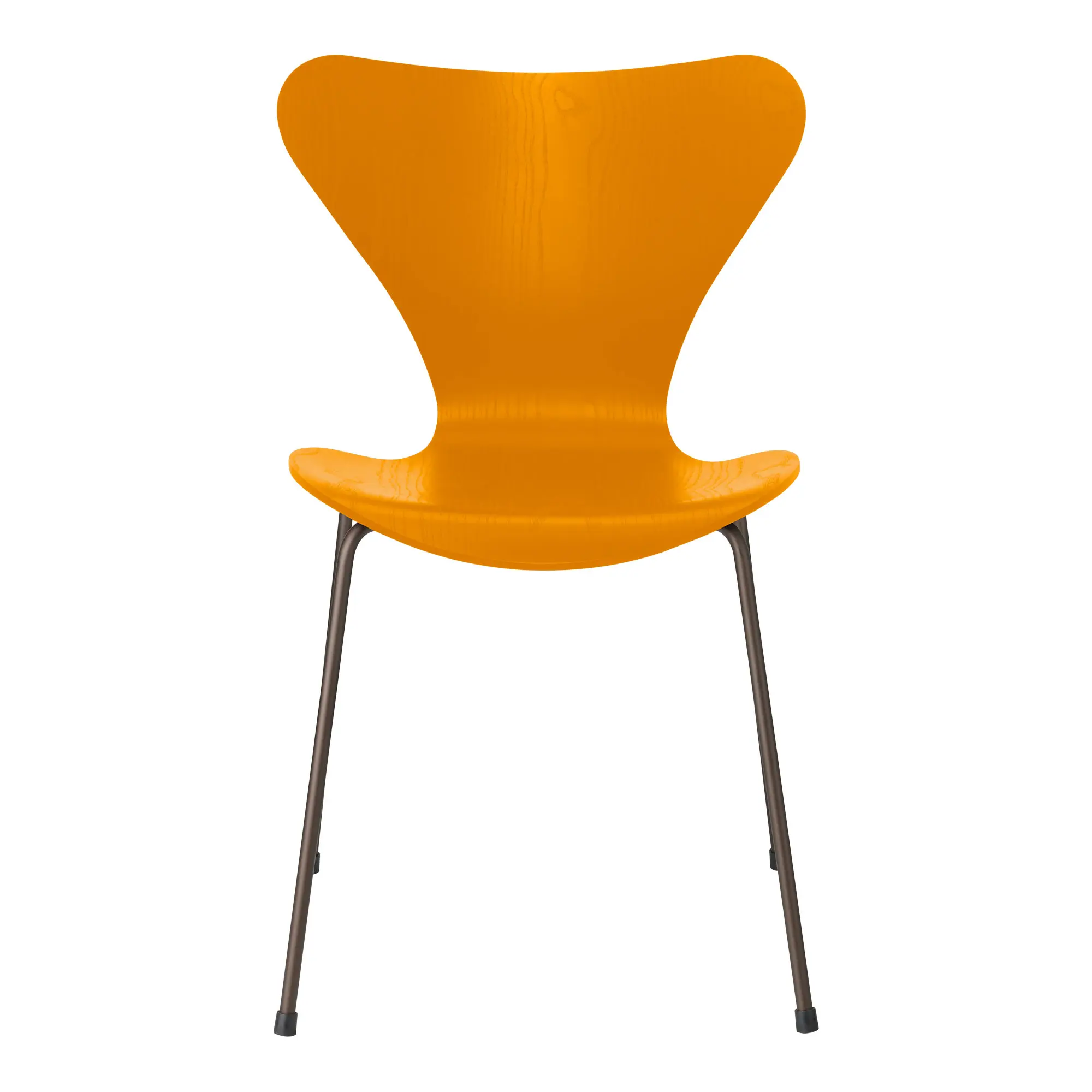 Series 7 stol 3107 farget askfiner stålram brun bronse
