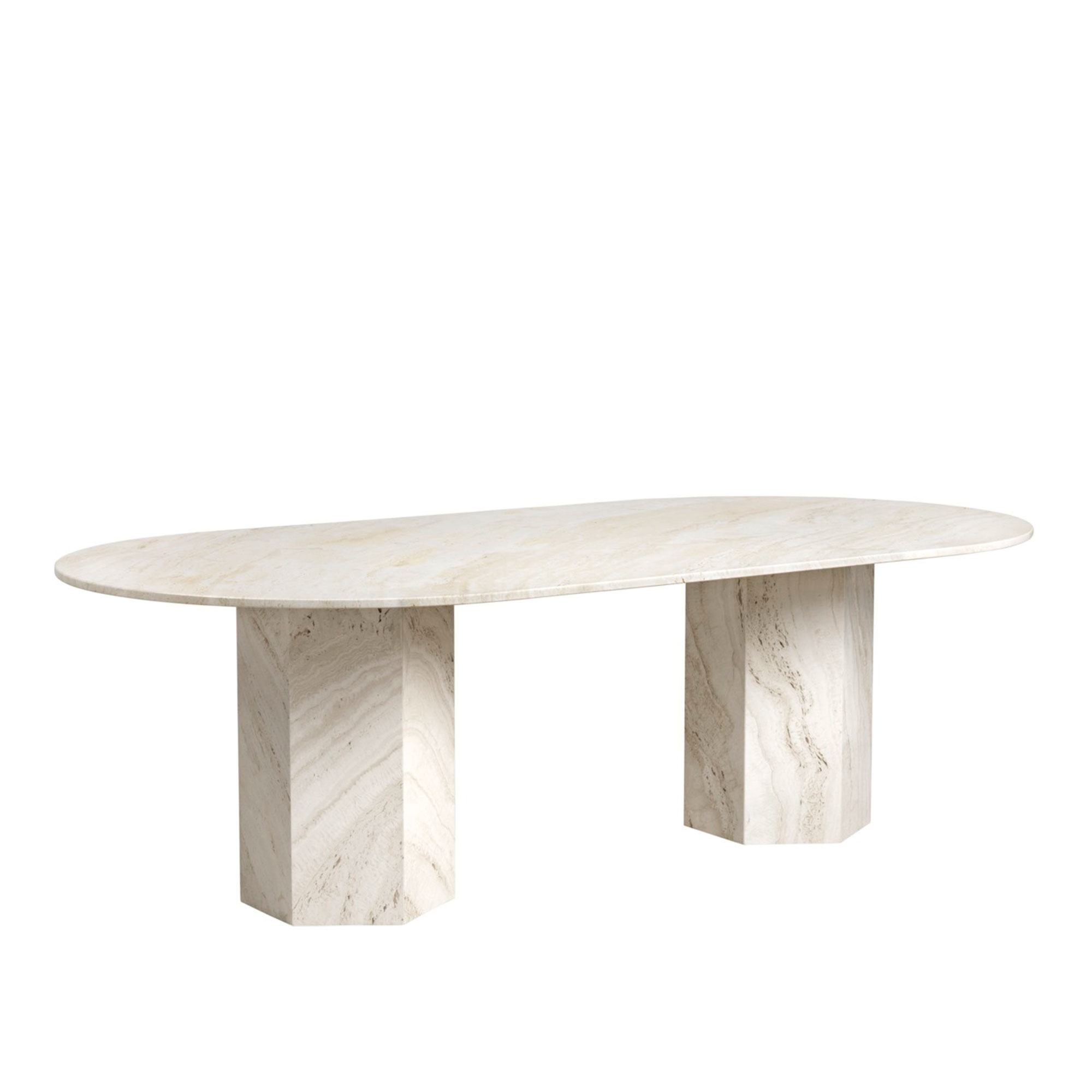 Gubi - Epic Dining Table Elliptical 240 x 120 cm - Matbord - GamFratesi - Vit - Sten