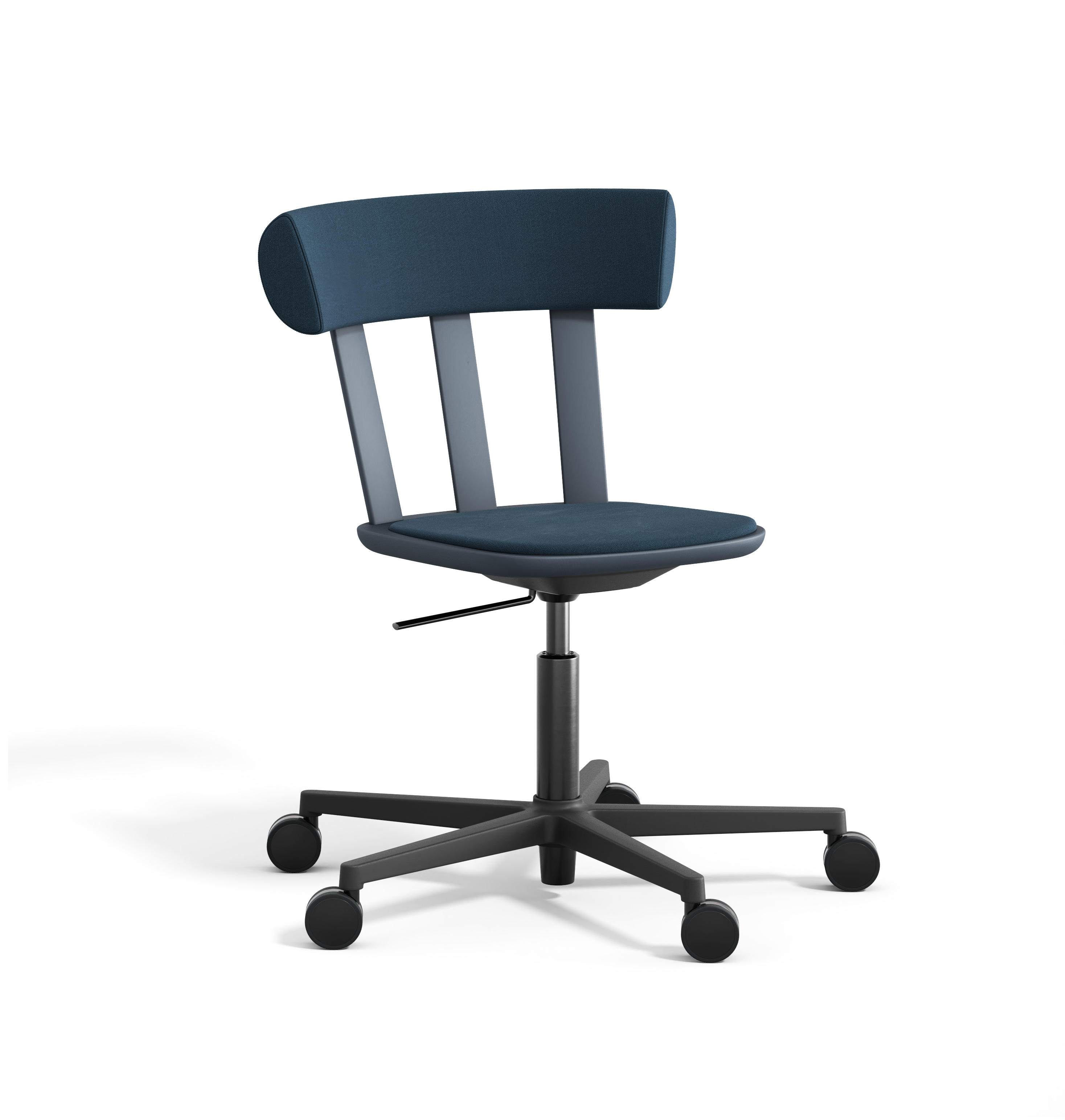 Stolab - Alt Stol Klädd Björk, S-Stativ Svart, Åska 66, Vidar 4, Col 733 Blue - Skrivbordsstolar - Form Us With Love - Blå - Metall/Trä