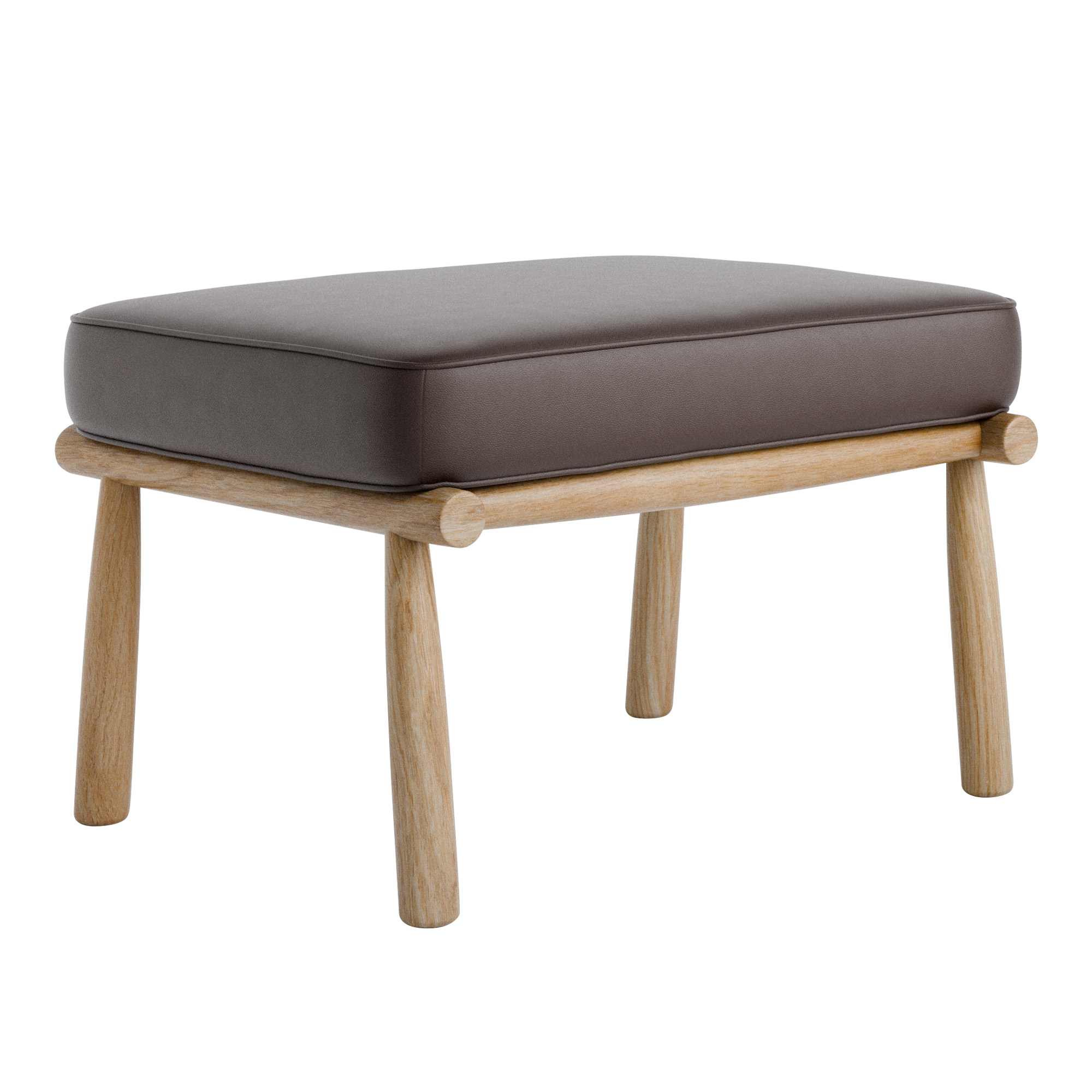DUX - Domus Footstool, Läder Elmosoft 93129 - Fotpallar - Alf Svensson - Träfärgad - Trä/Skum