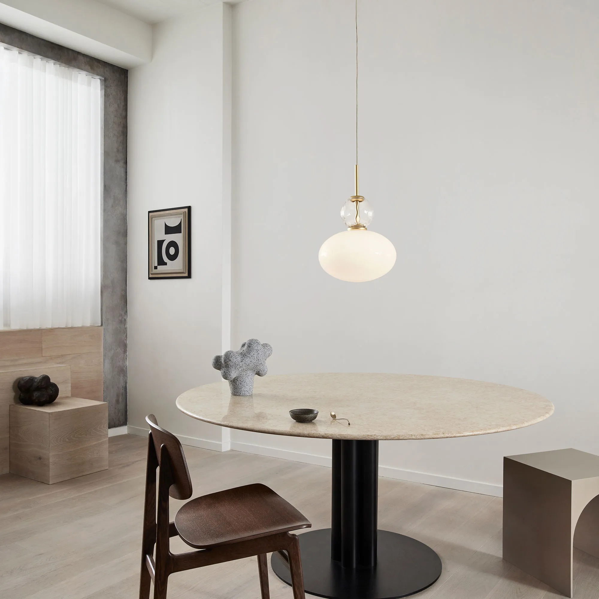 Rizzatto 32 Satin Brass/Opal White