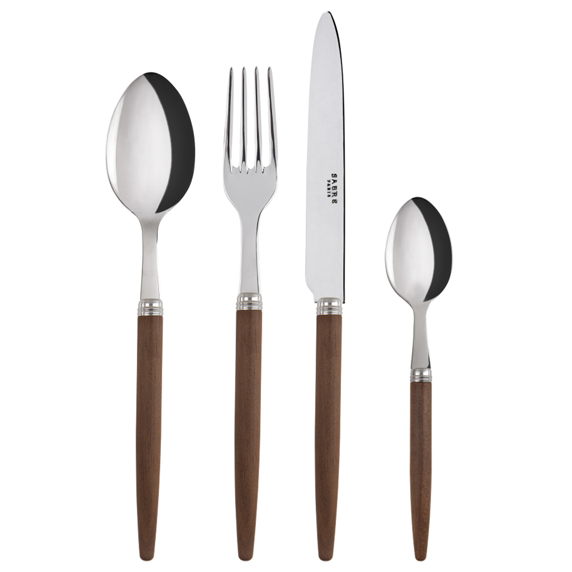 Sabre Paris - Jonc / 24 Pieces Cutlery Set / Dark Wood - Bestickset | Servering - Bestick - Bestickset | Möbelexperten