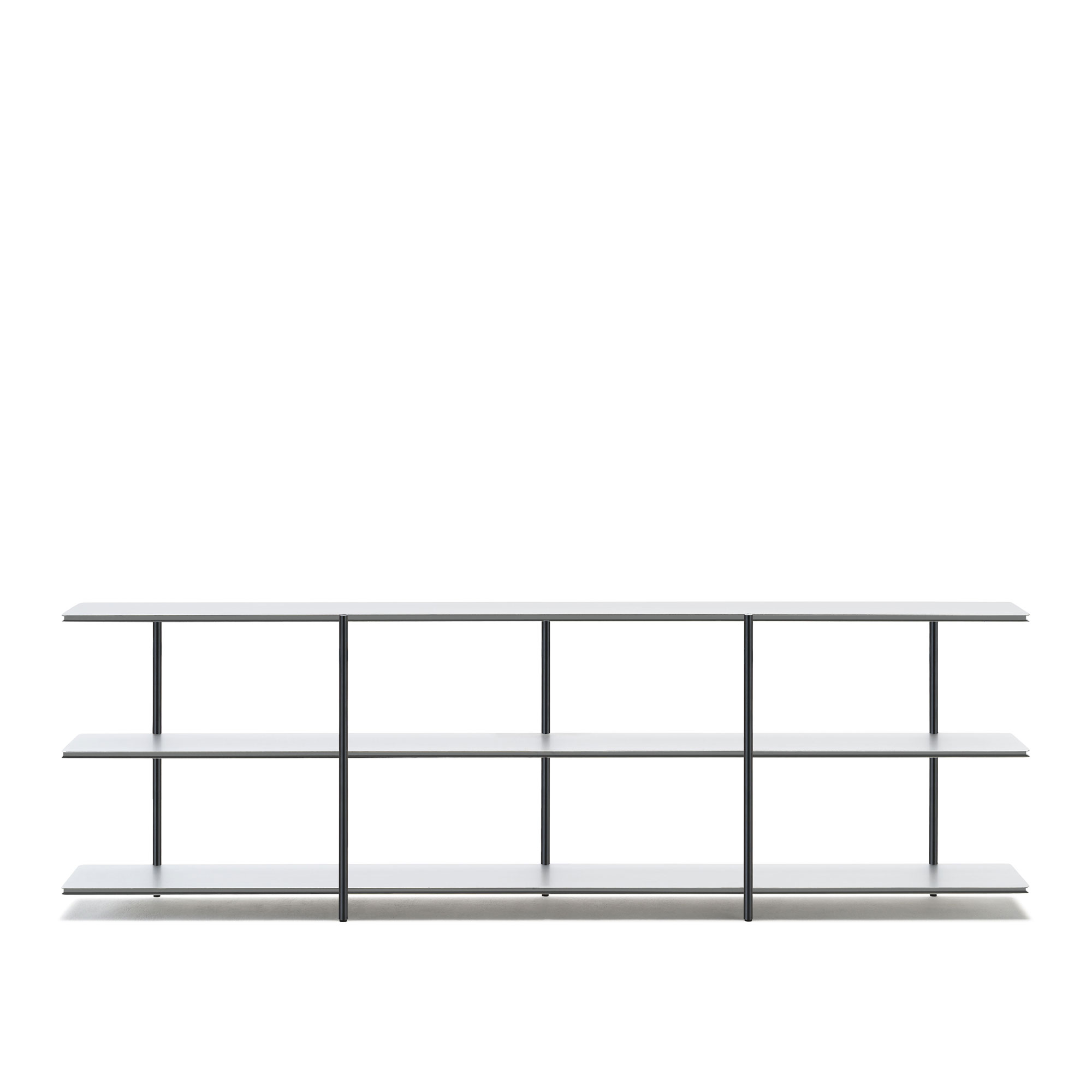 Living Divani - Aero Bookshelf 150x76, White Lacquered - Bokhyllor - Shibuleru - Svart - Metall/Trä