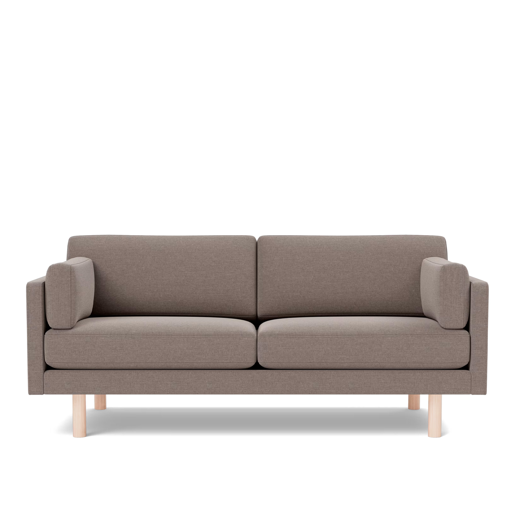 Fredericia Furniture - EJ220 Sofa - 2,5 seater - 185 cm - Erik 9998 Broken Grey - Down wrap - without buttons - Oak soap treated - Soffor - Erik Jørgensen