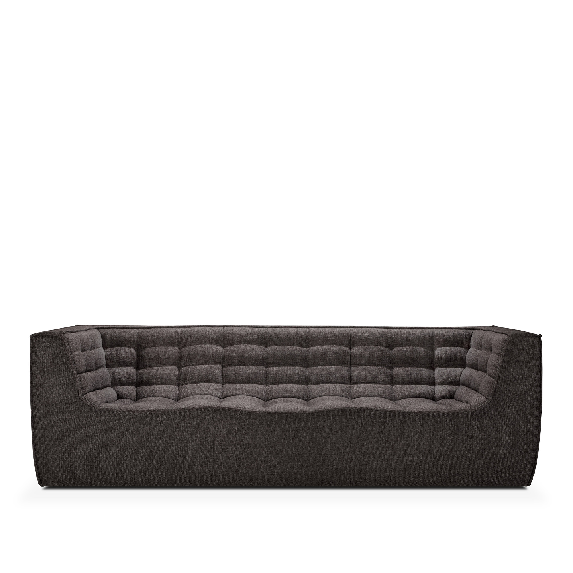 Ethnicraft - N701 sofa - Dark Grey fabric - 3 seater - Soffor - Jacques Deneef - Grå - Textilmaterial