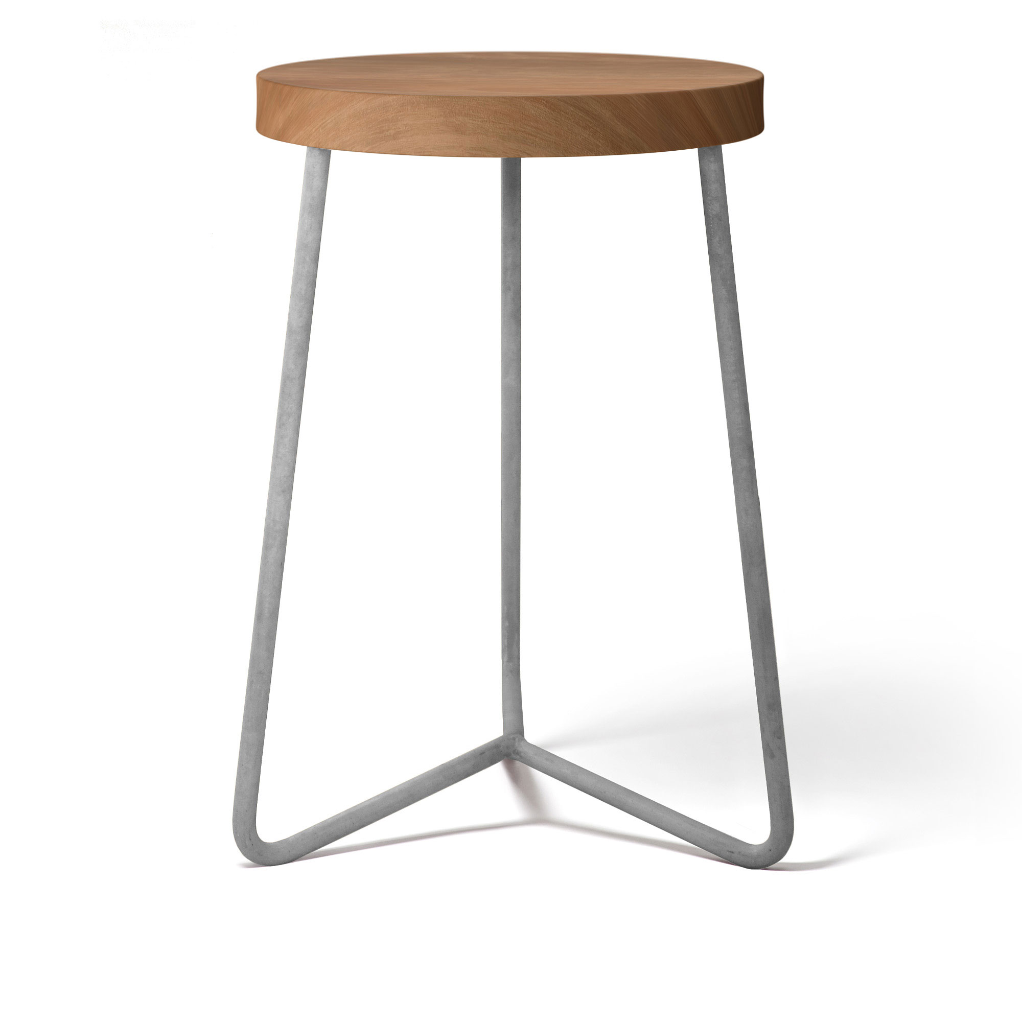 Grythyttan Stålmöbler - V1 Pall 45 cm Obehandlad Teak / Varmförzinkat Stativ - Utomhuspallar och puffar - Artur Lindqvist - Träfärgad | Utemöbler - Utestolar - Utomhuspallar Och Puffar | Möbelexperten