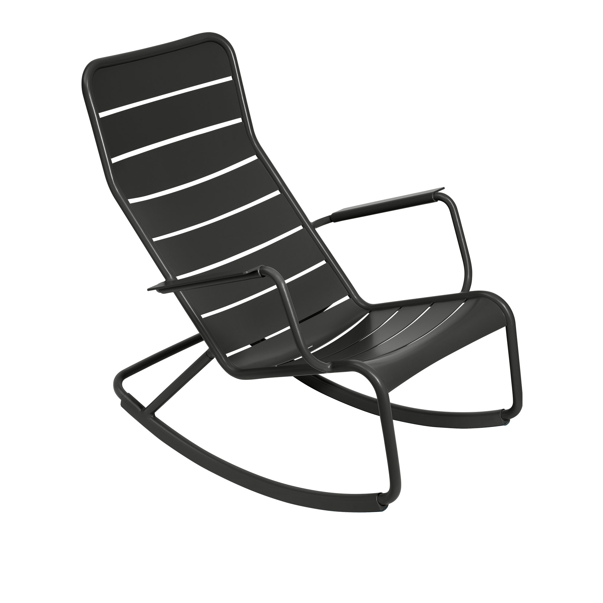 Fermob - Luxembourg Rocking Chair Liquorice 42 - Fåtöljer utomhus - Frédéric Sofia - Svart - Metall | Utemöbler - Loungemöbler - Fåtöljer Utomhus | Möbelexperten