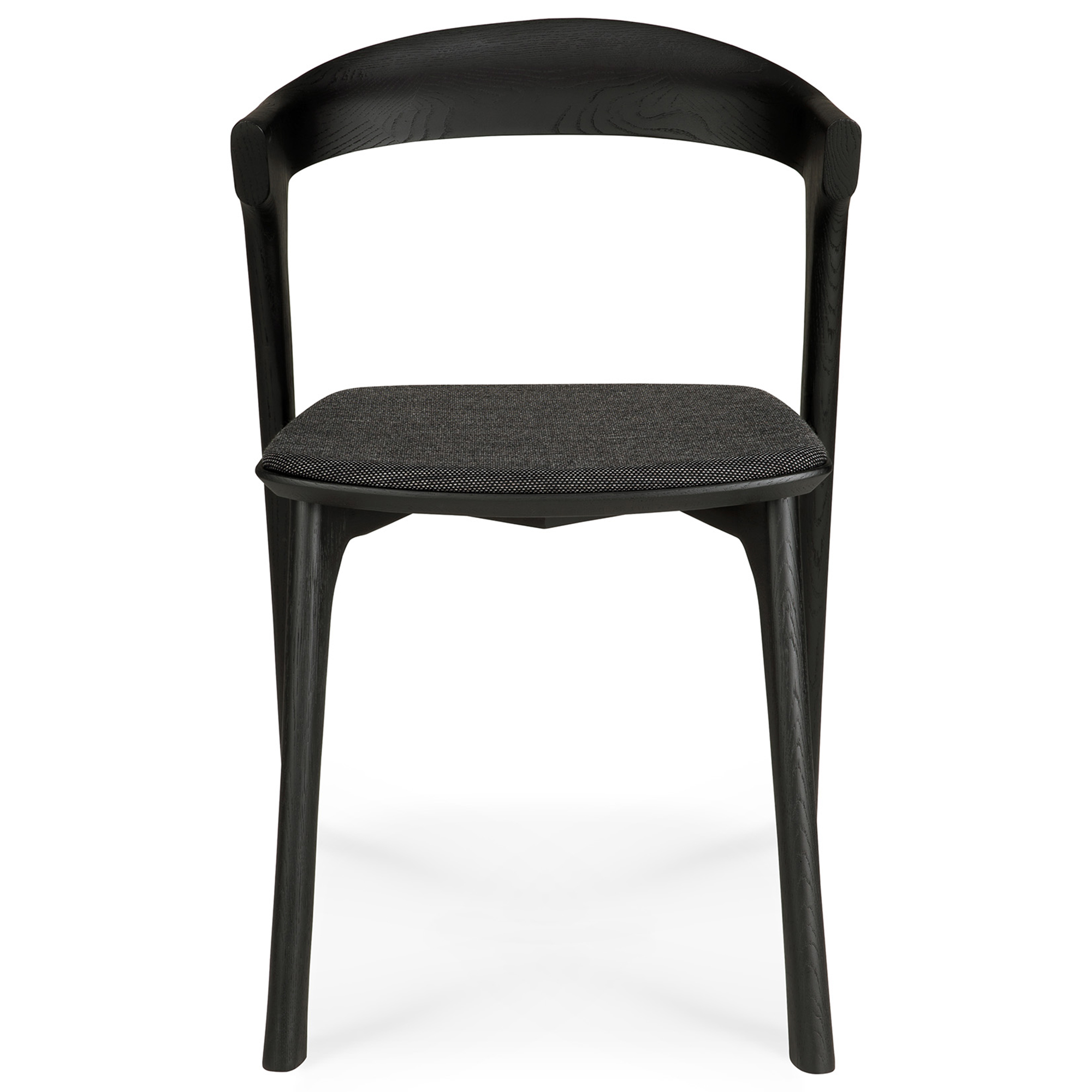 Ethnicraft - Bok Dining Chair Black Oak Upholstered Soft Black Fabric - Matstolar - Alain Van Havre - Svart - Trä | Möbler - Stolar Och Pallar - Matstolar | Möbelexperten