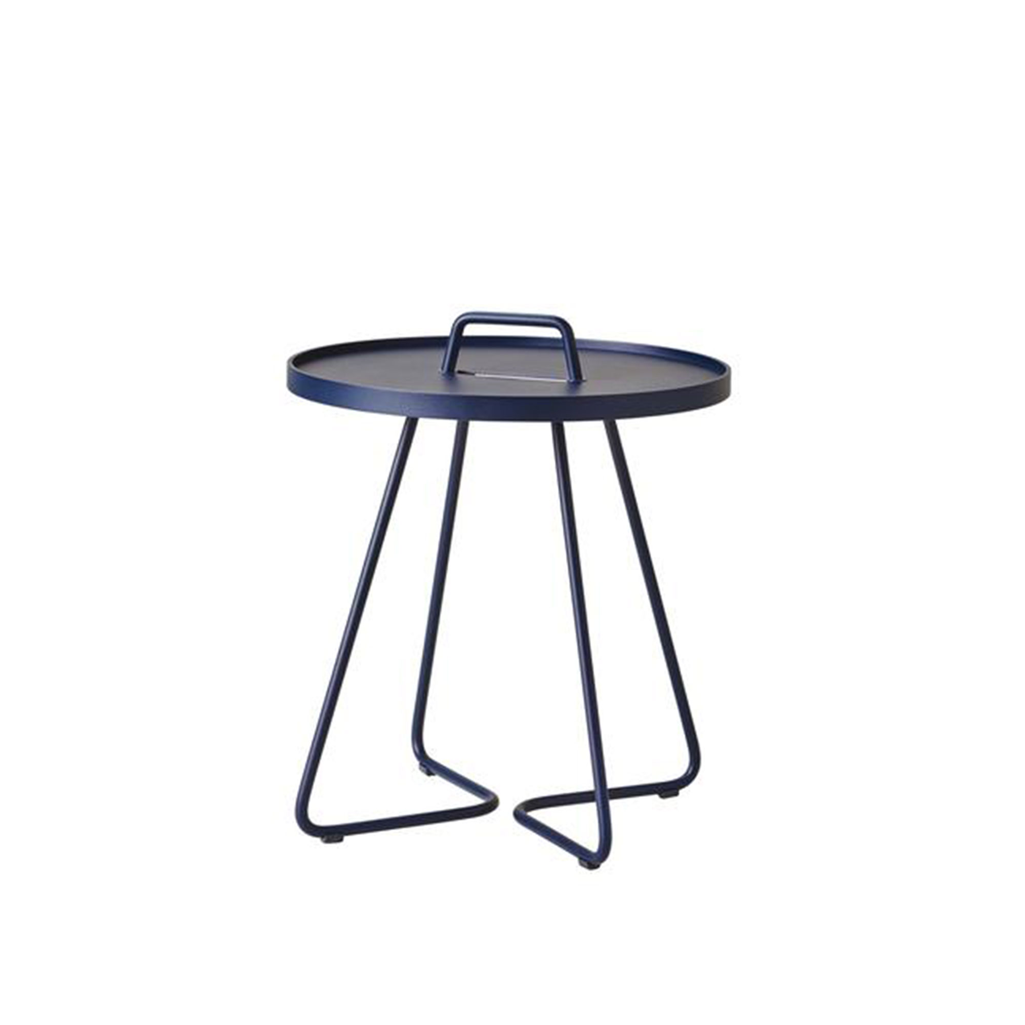 Cane-Line - On-the-move Sidobord S - Midnight Blue/Aluminium - Sidobord - Blå - Metall