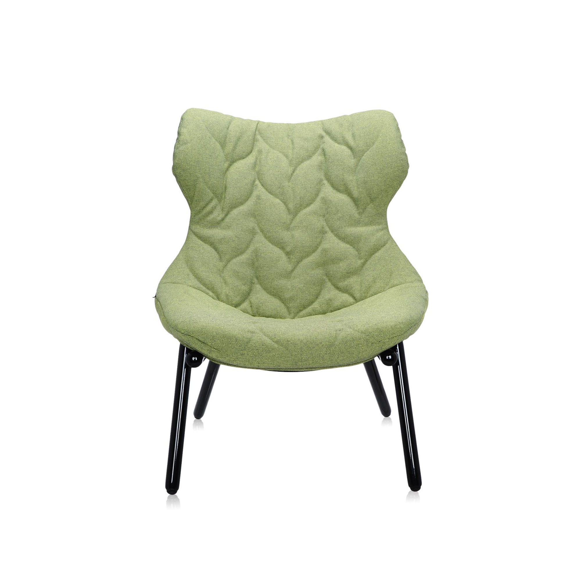 Kartell - Foliage 6086, Trevira Green, Black Legs - Fåtöljer - Patricia Urquiola - Grön - Metall/Textilmaterial/Plast