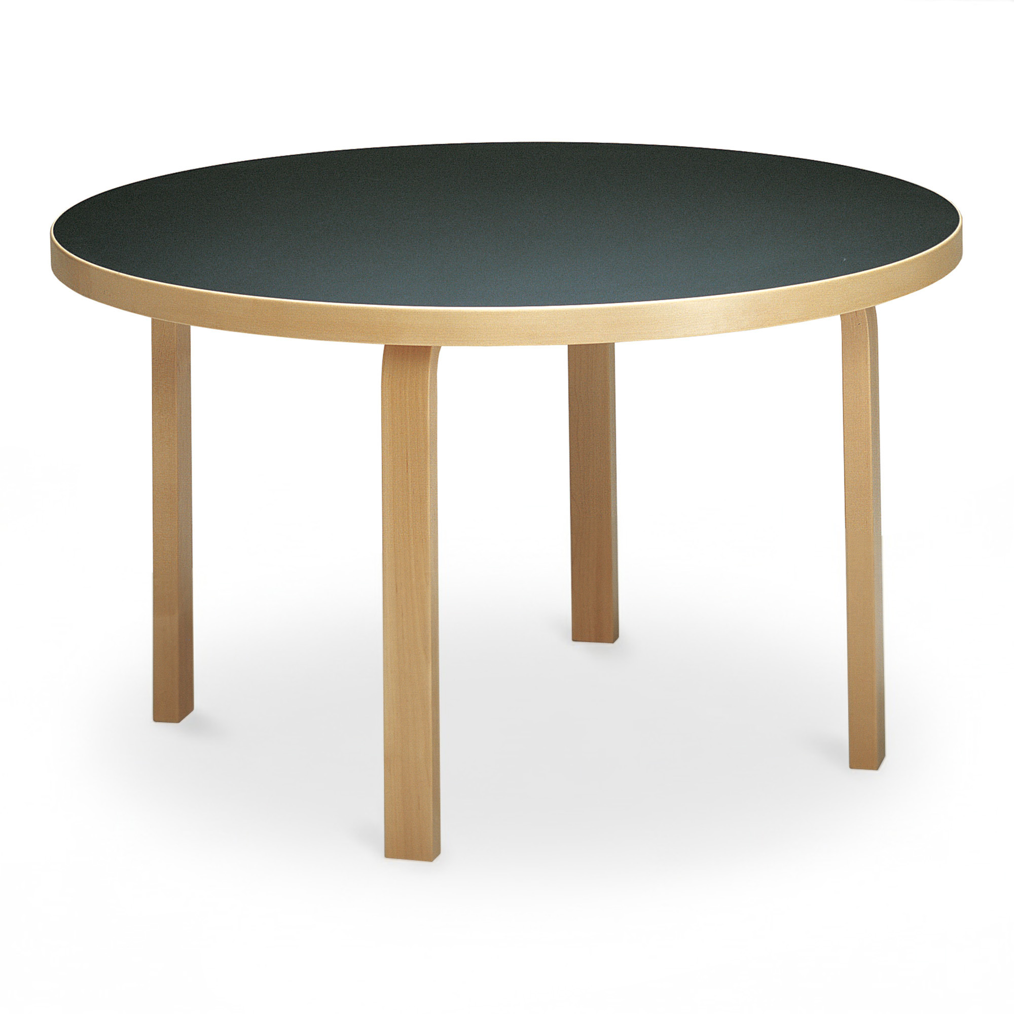 Artek - Aalto Bord 91, Svart linoleum, Klarlackad - Matbord - Alvar Aalto - Svart - Tr&auml;/Plast
