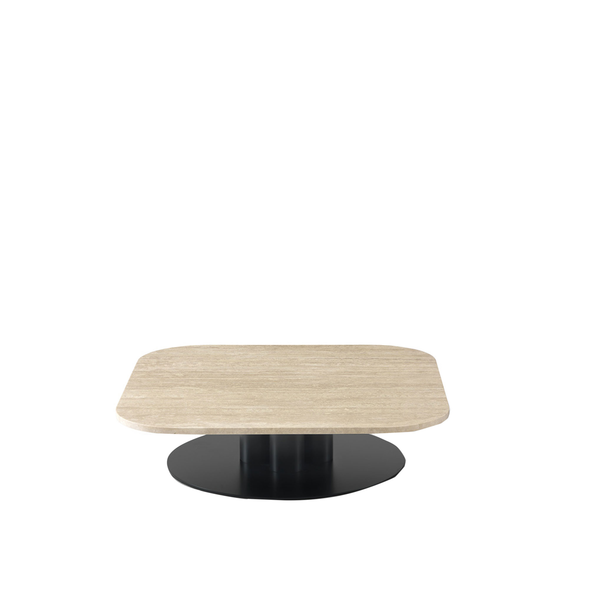 Arflex - Goya Small Table 92 x 92 cm - Travertino Romano - Småbord & sidobord - Beige - Metall/Sten