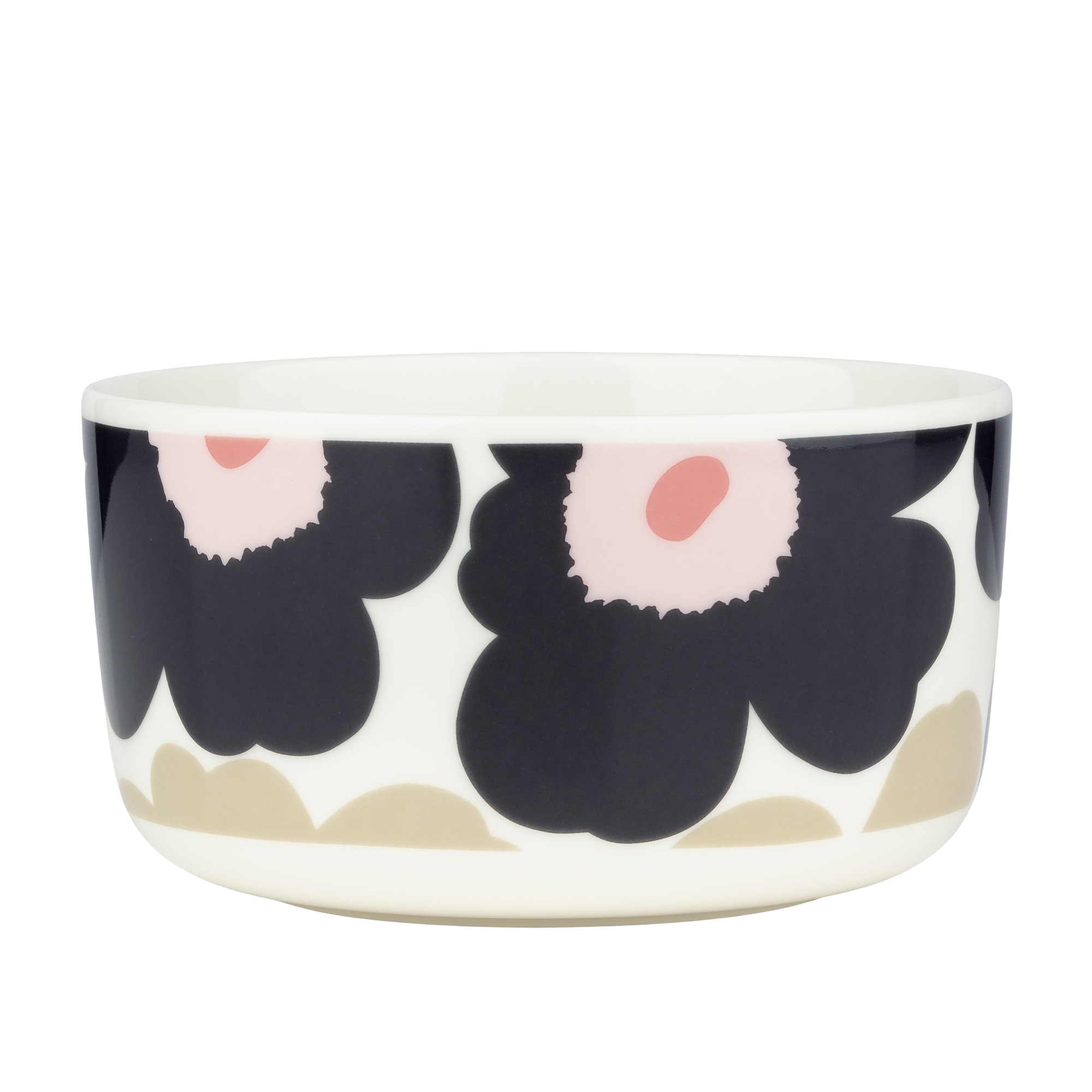Marimekko - UNIKKO BOWL 5DL, off white, charcoal, sand, pink - Soppsk&aring;lar - Rosa,Beige,Svart