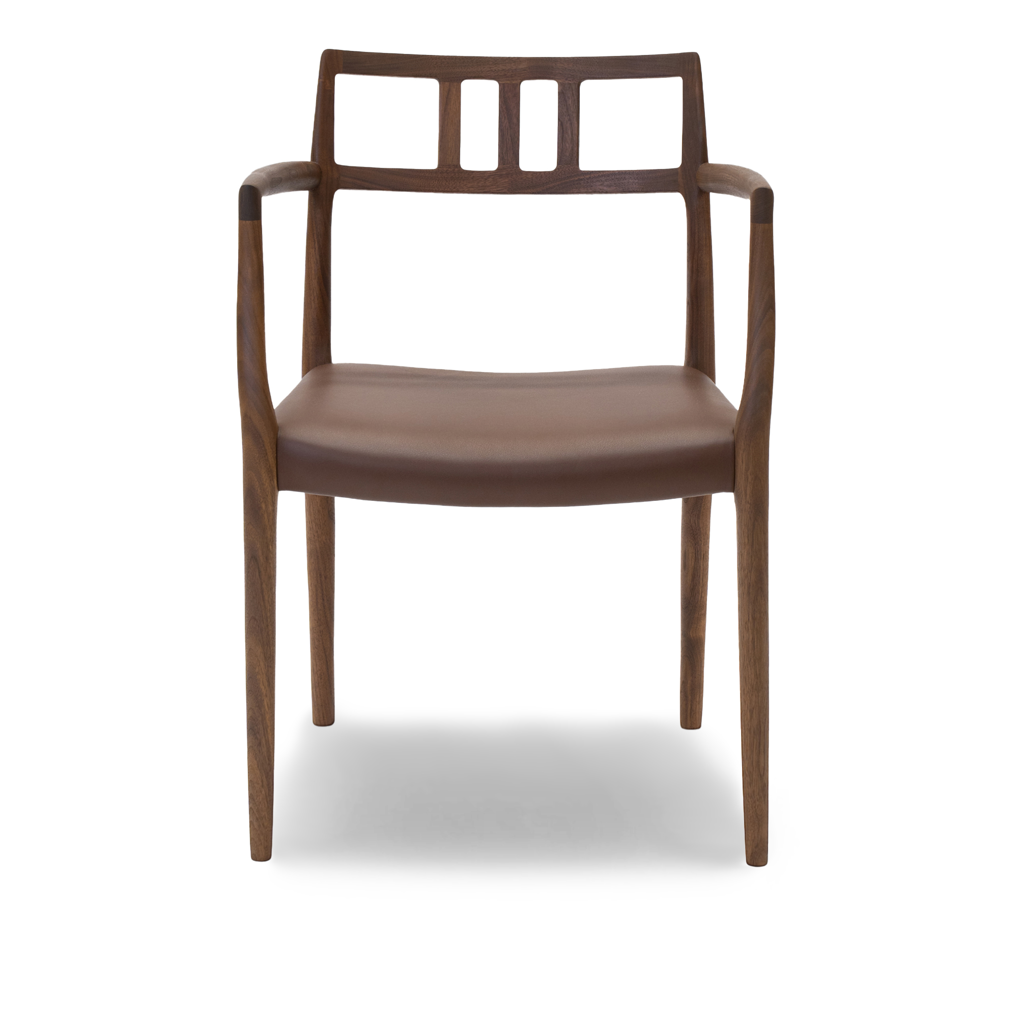 J.L. Møller - Model 64 armchair Walnut, Oil, Leather – Roma 909 - Matstolar - Niels Otto Møller - Brun - Läder/Trä | Möbler - Stolar Och Pallar - Matstolar | Möbelexperten