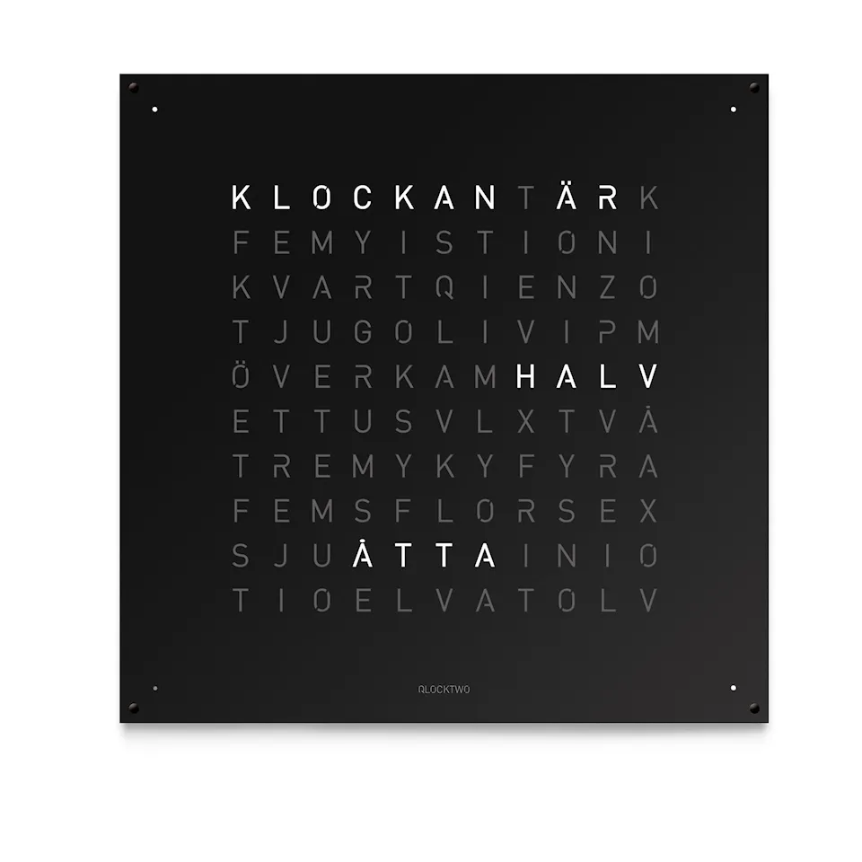 Qlocktwo Earth 90 Stainless Steel - Black Pepper