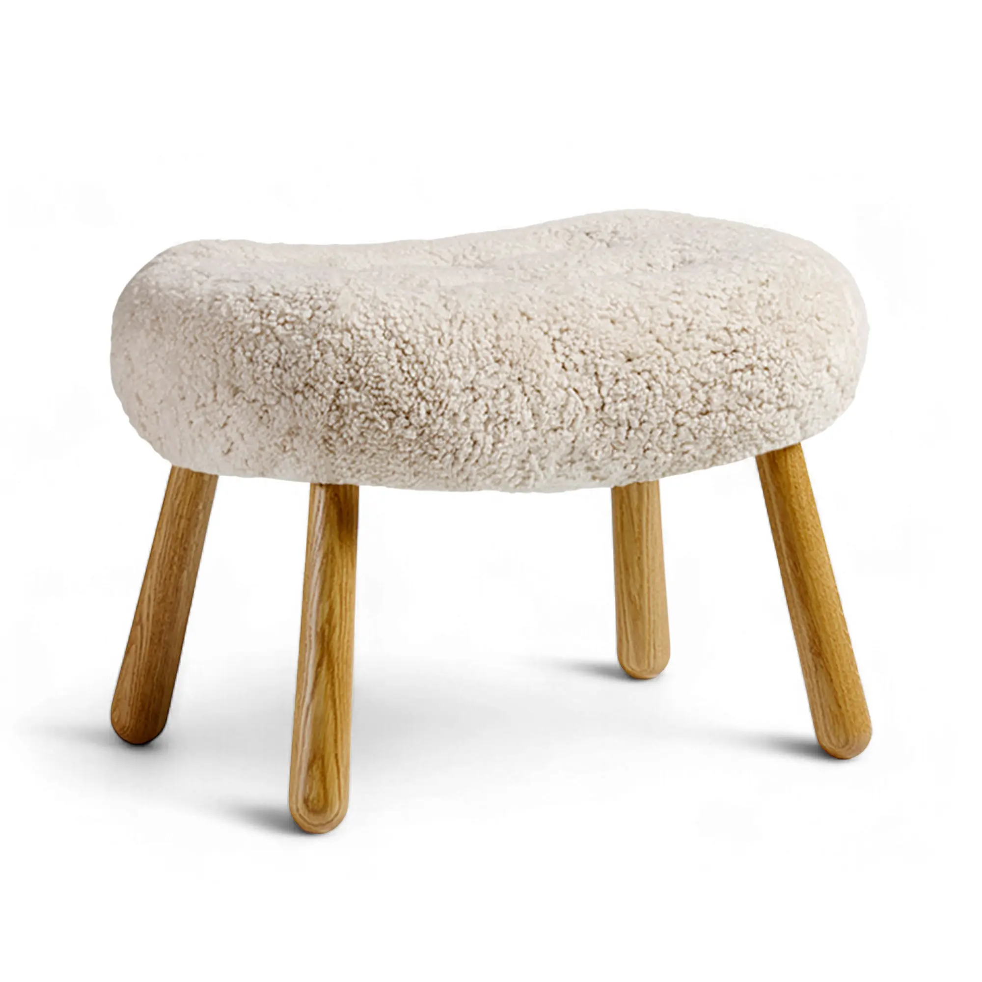 Clam Stool Sheepskin Moonlight Oiled Oak