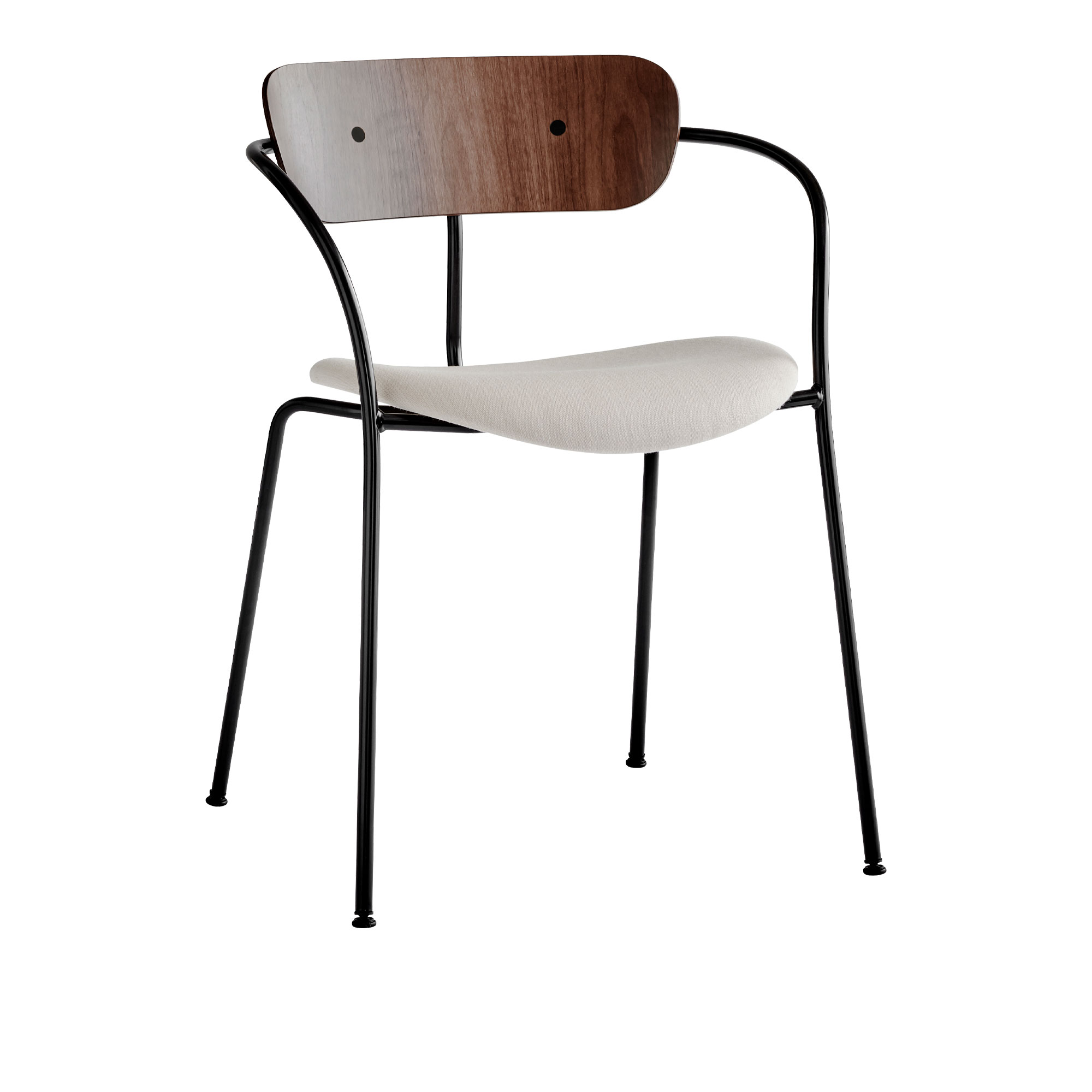 &Tradition - Pavilion Armchair AV4 Black Finish Lacquered  Walnut, Fabric Cat. 3 Col 0233 Hararld 3 - Matstolar - Anderssen & Voll - Brun - Trä