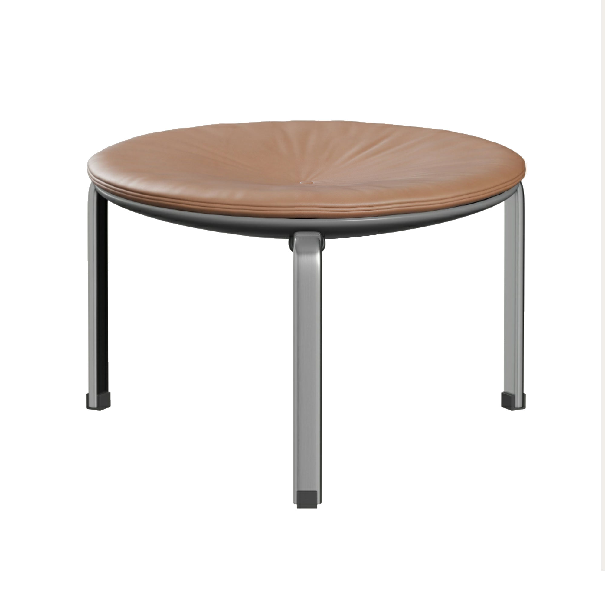 Fritz Hansen - PK33 - Rustik Leather - Sittpallar - Poul Kjærholm - Brun - Läder/Metall