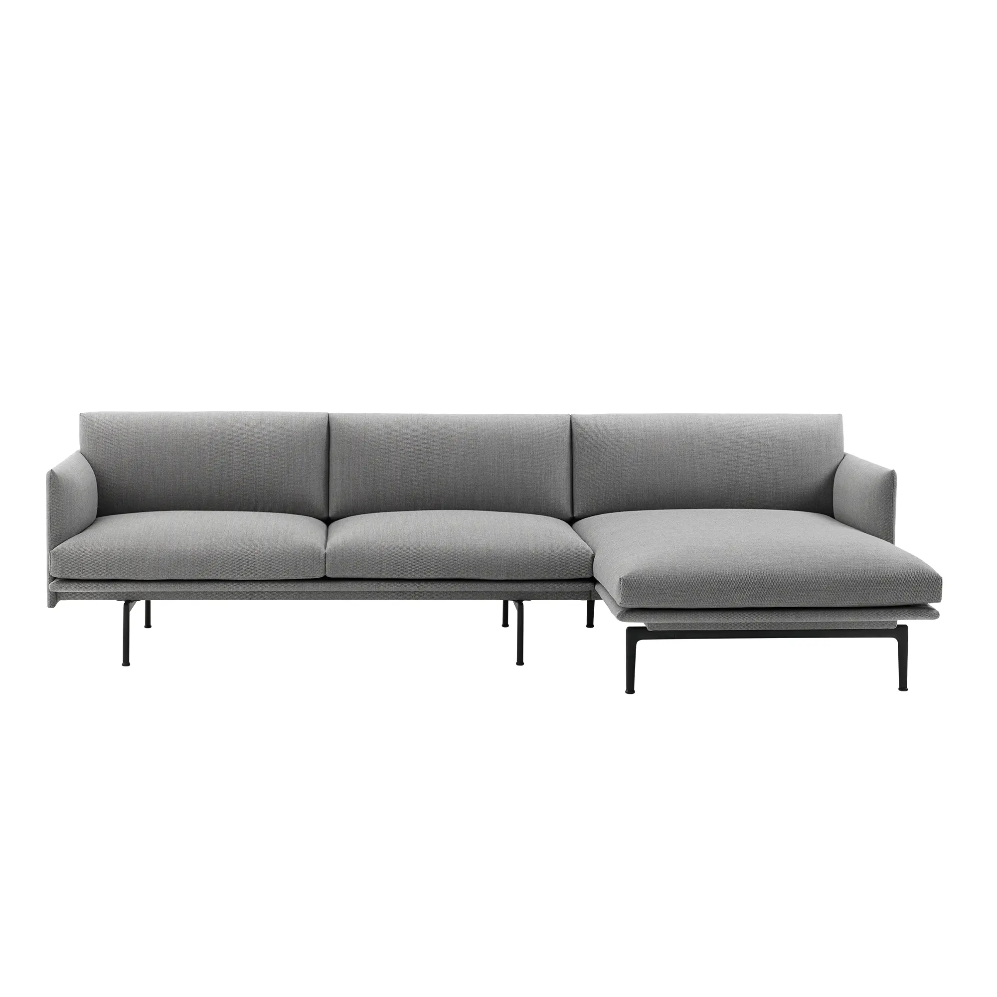 Outline Sofa Chaise Longue Right / Black Base