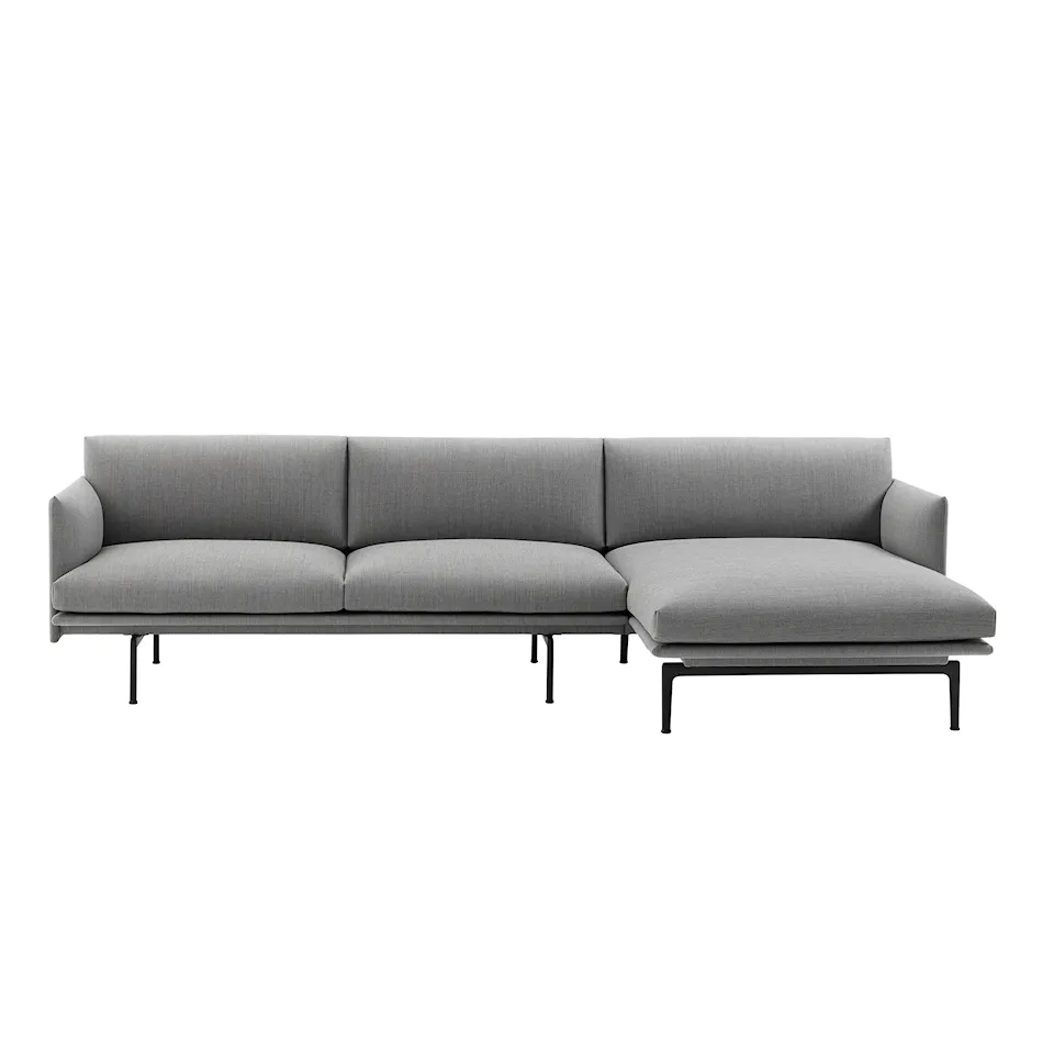 Outline Sofa Chaise Longue Right / Black Base