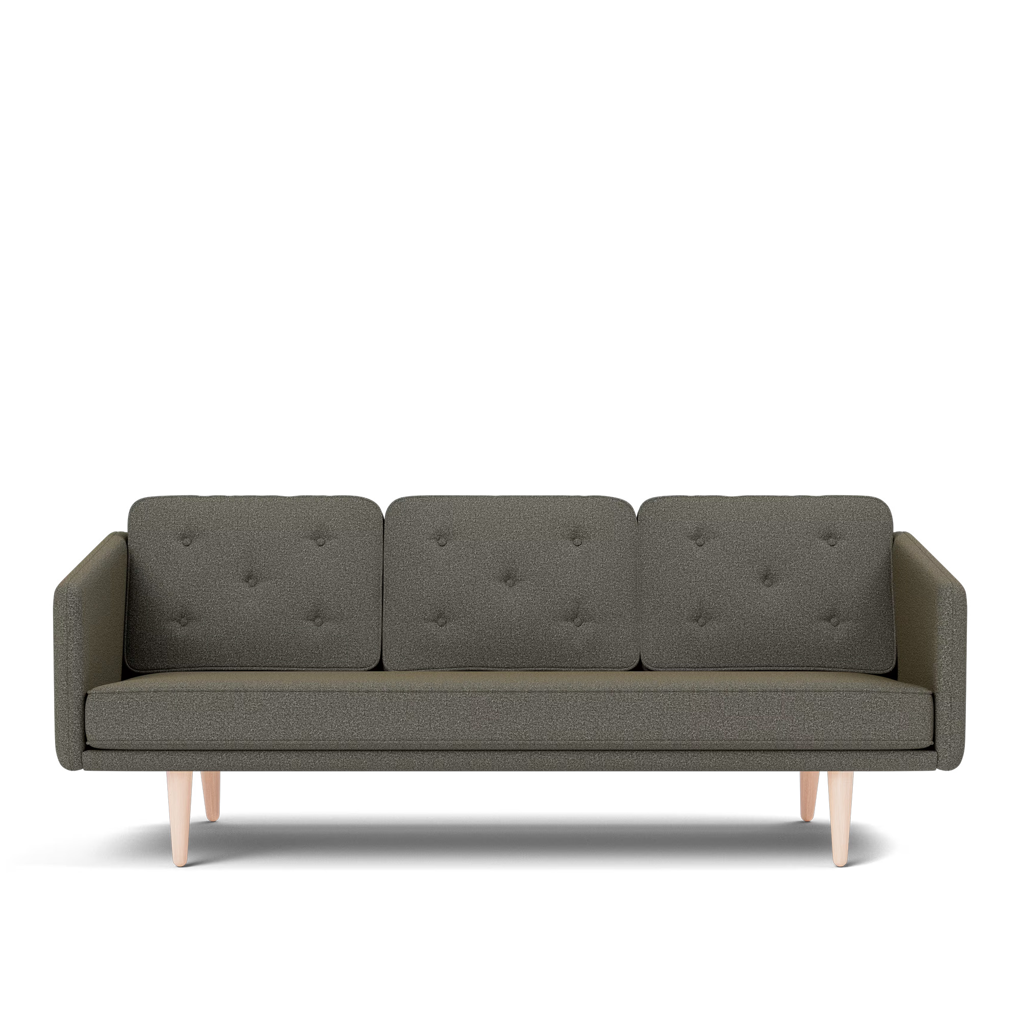 Fredericia Furniture - No. 1 Sofa - 3 seater - 206 cm - Bardal 860 - Oak soap treated - Soffor - Børge Mogensen - Grå - Textilmaterial