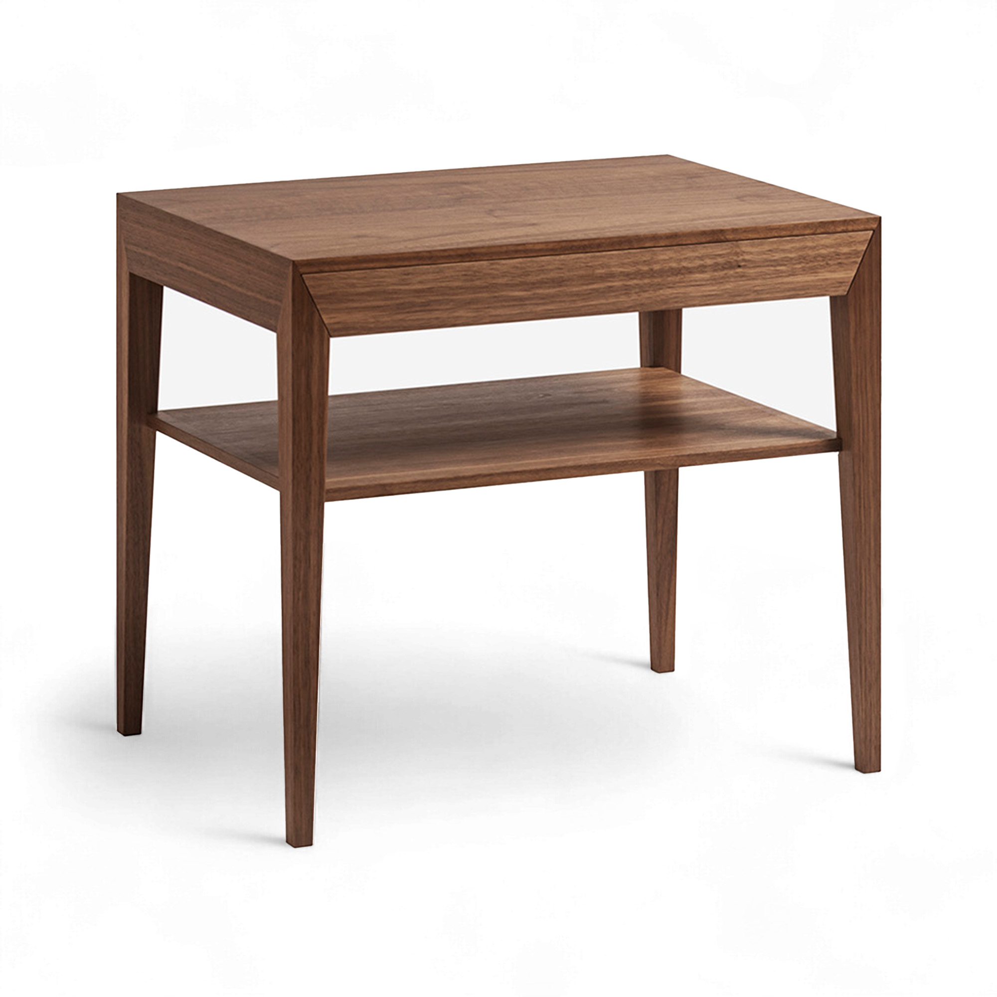 dagmar - model 35 bedside table walnut wood shelf - sängbord - severin hansen - träfärgad - trä