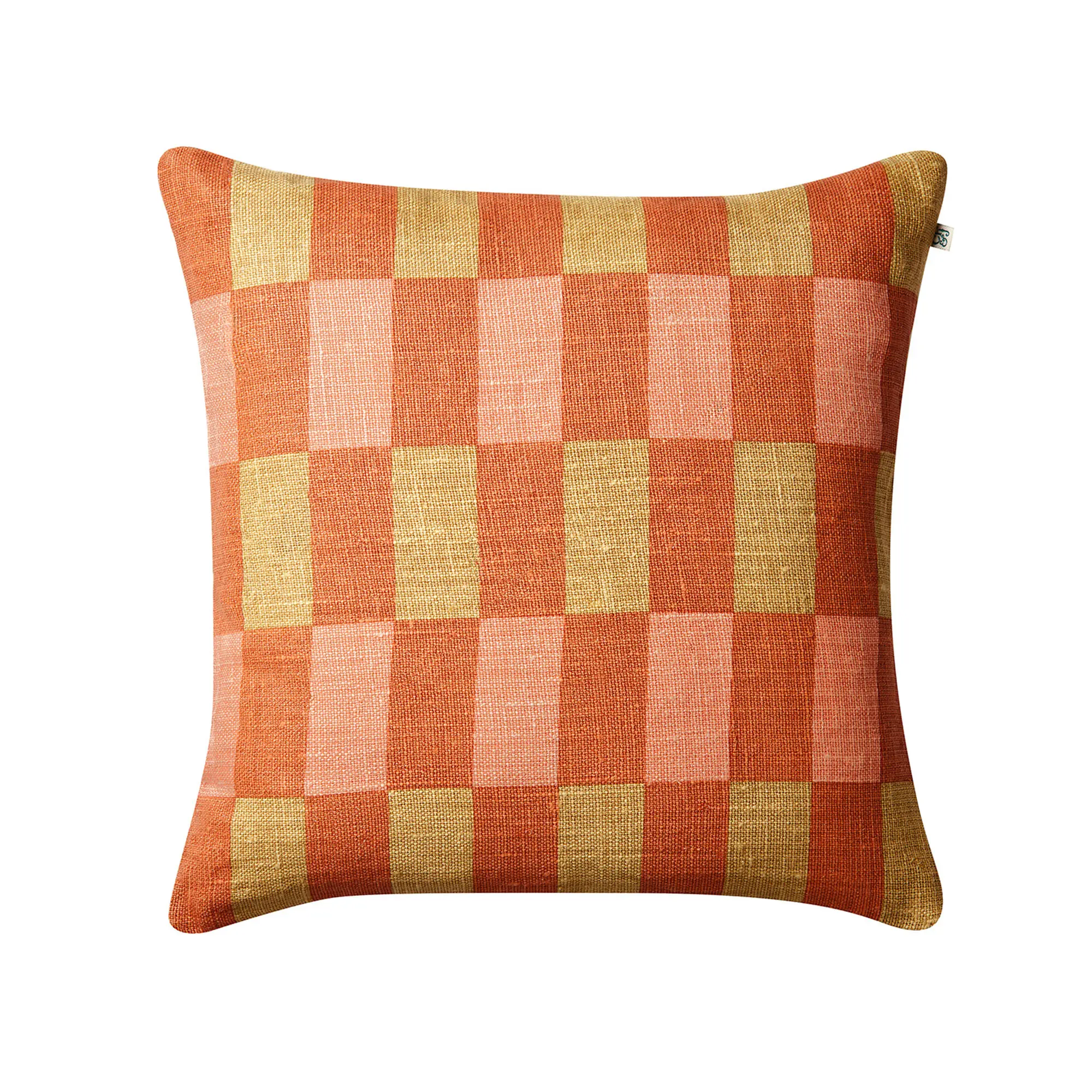 Kuddfodral linne marari apricot orange khaki rose 50x50 cm