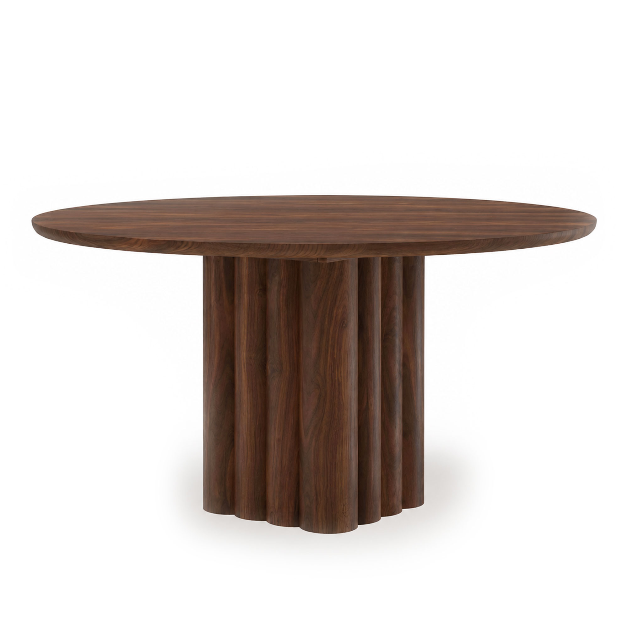 Dk3 - Plush Table Round Ø150 x H72 cm Max 2 extension leaves Walnut - oil - Matbord - Jacob Plejdrup - Brun - Trä | Möbler - Bord - Matbord | Möbelexperten
