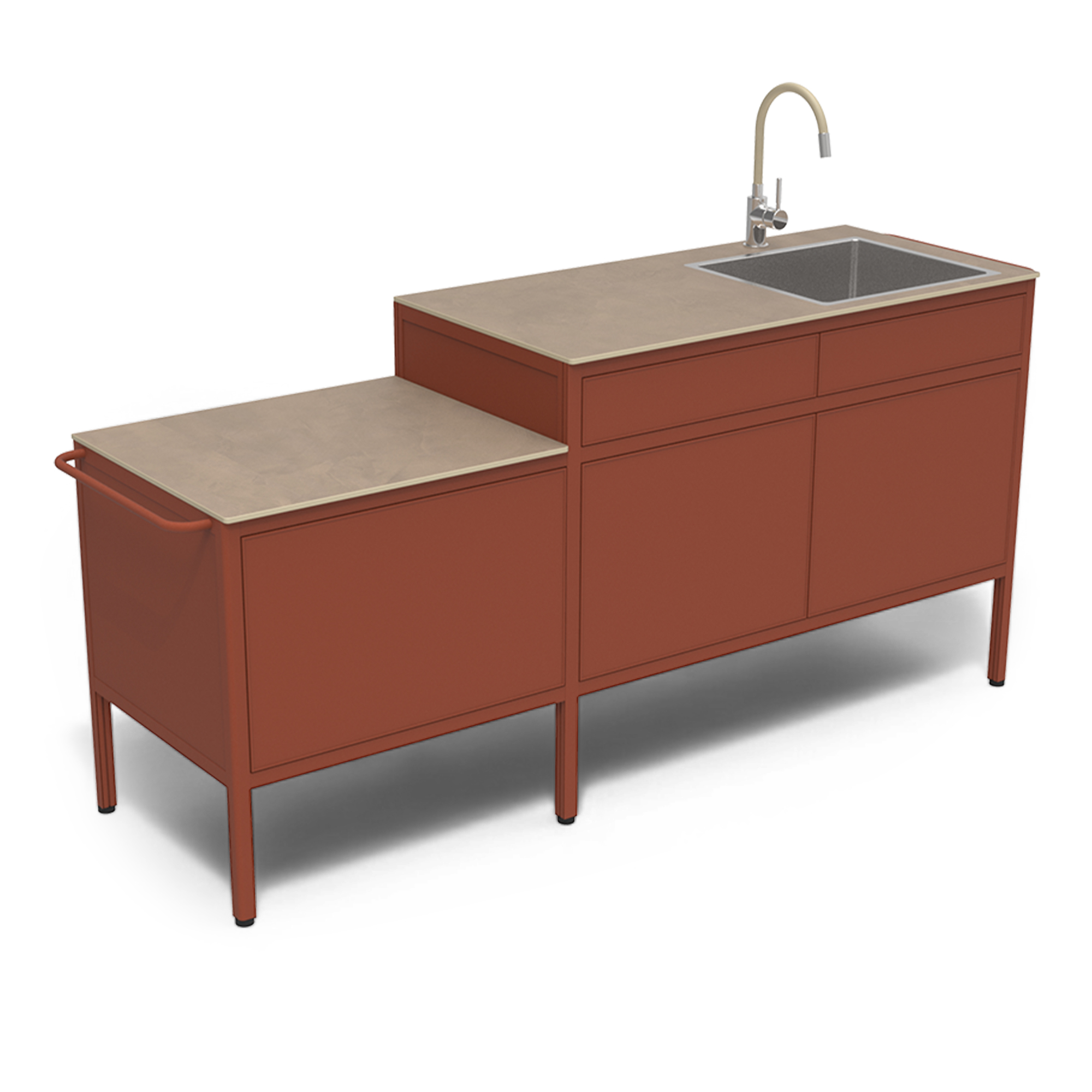 Fermob - Goosto Kitchen The Gourmet – Red Ochre - Utekök | Utemöbler - Utomhuskök - Utekök | Möbelexperten