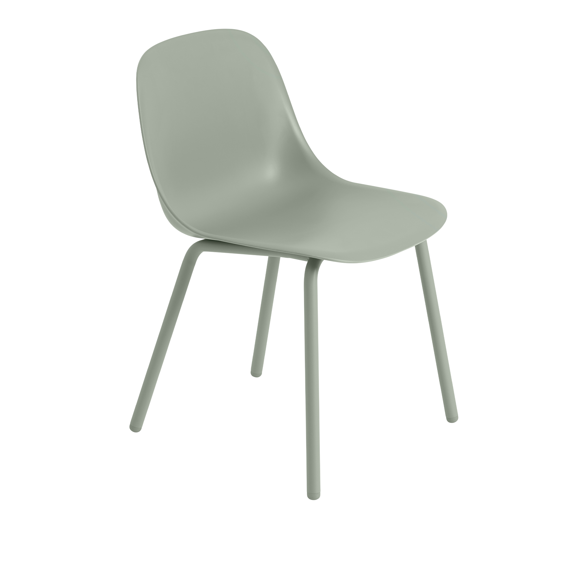 Muuto - Fiber Outdoor Side Chair - Dusty Green - Matstolar utomhus - Iskos-Berlin - Grön - Plast | Utemöbler - Utestolar - Matstolar Utomhus | Möbelexperten