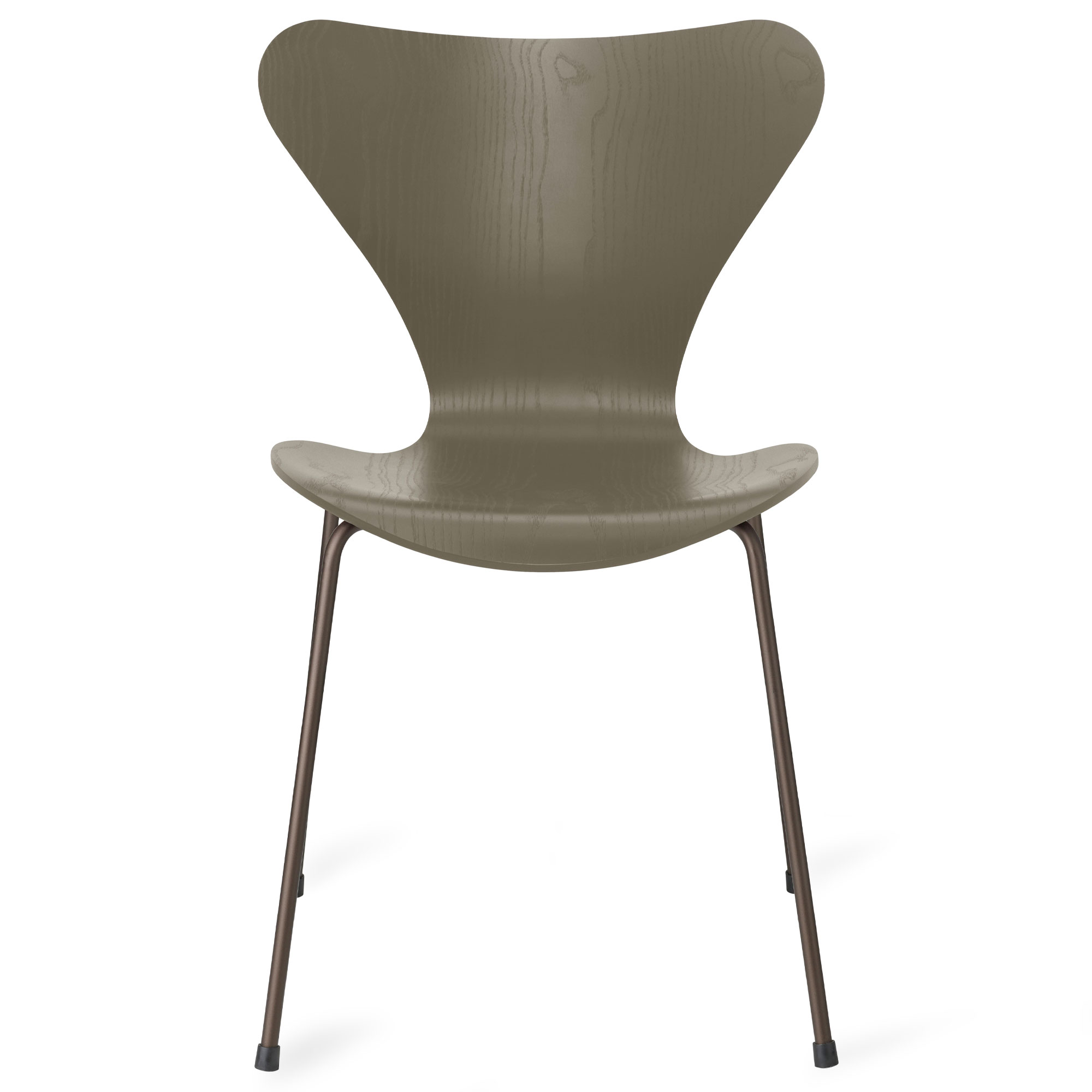 Fritz Hansen - Sjuan 3107 stol f&auml;rgad askfan&eacute;r brown bronze / olive green - Matstolar - Arne Jacobsen - Gr&ouml;n - Metall/Tr&auml;