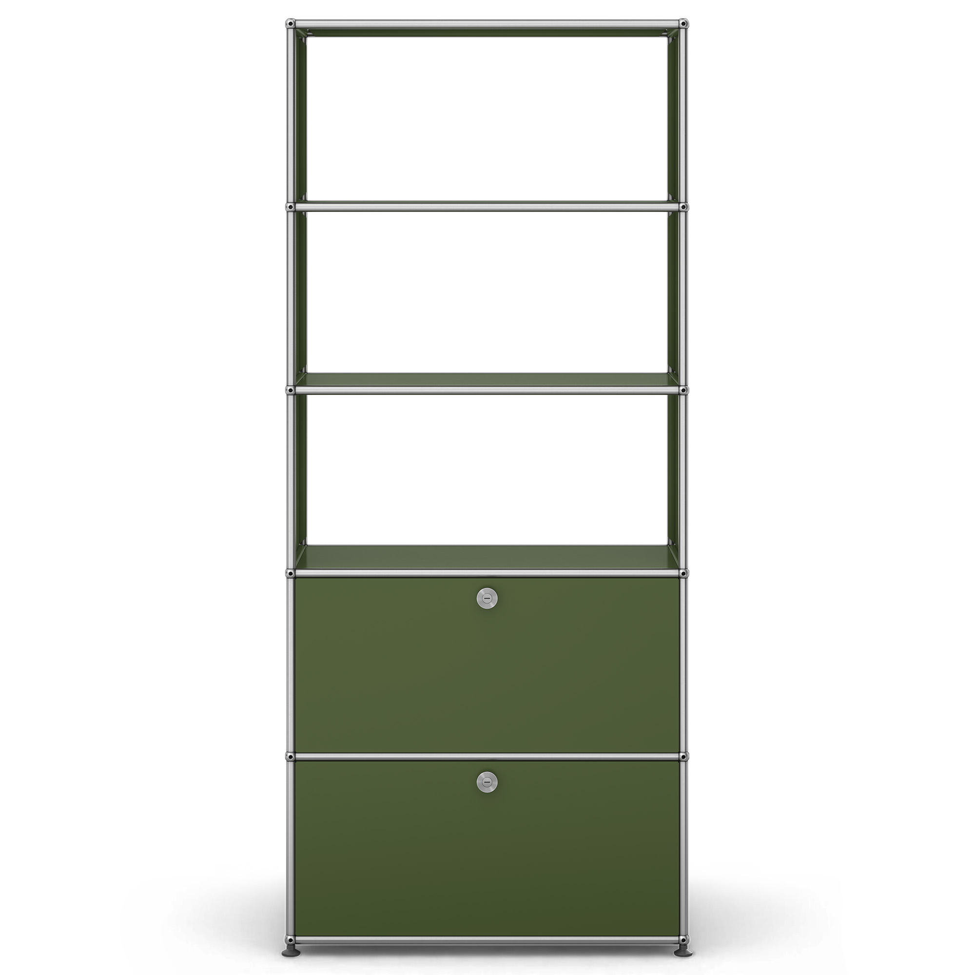 USM - USM Haller M24 36 Olive Green - Hyllor & Hyllsystem - Fritz Haller & Paul Sch&auml;rer - Gr&ouml;n - Metall