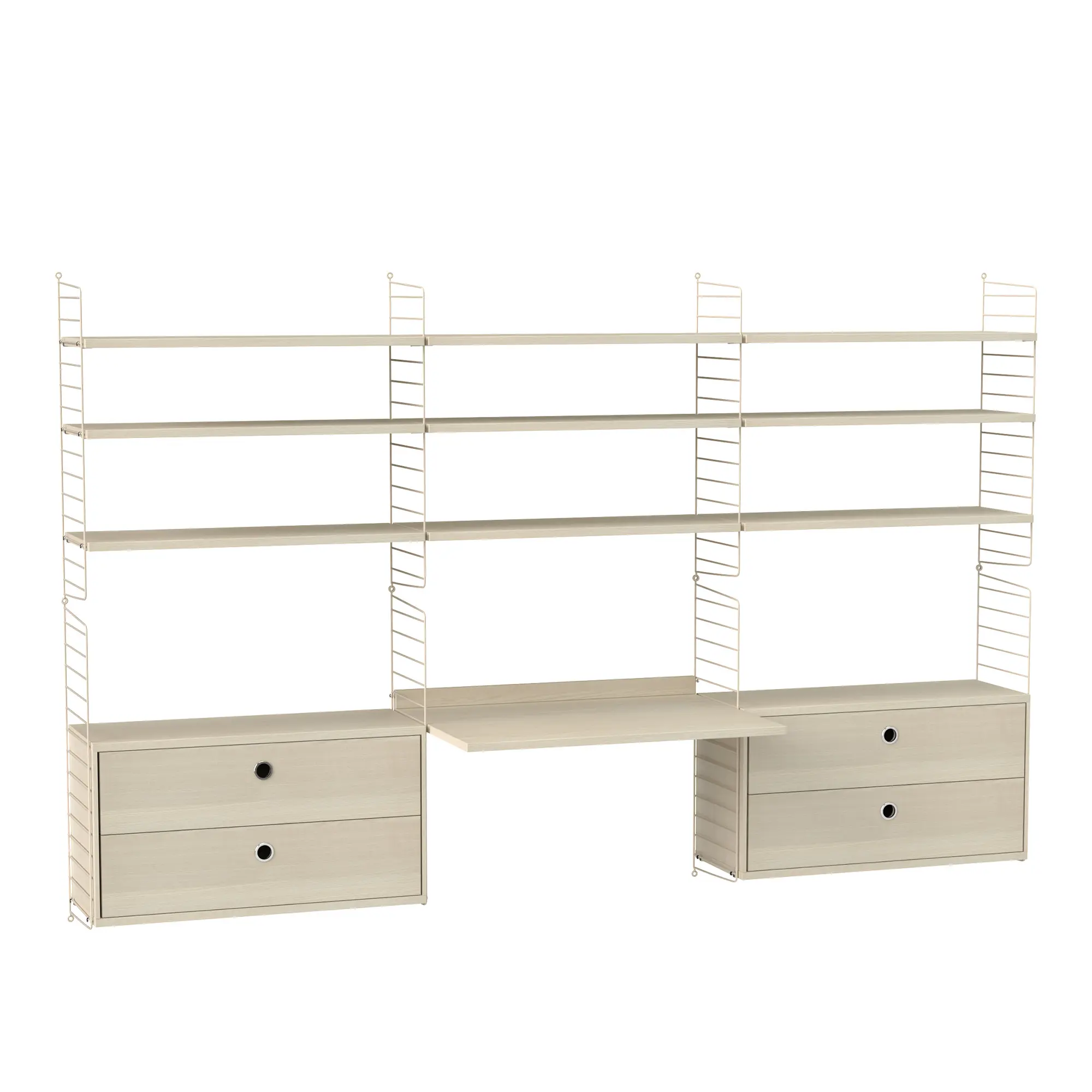 Kontor hyllsystem F ask/beige