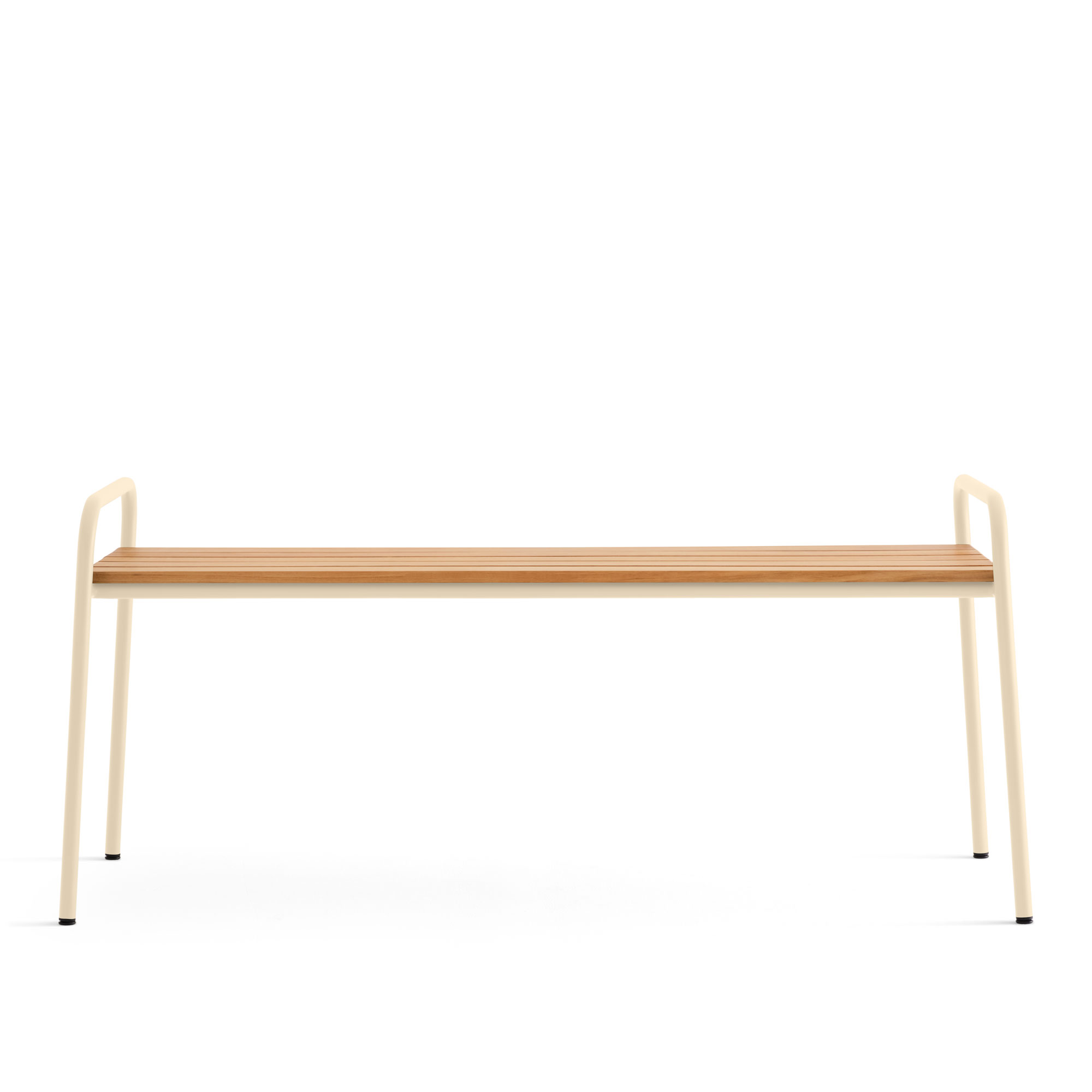 A Huseby - Kallio Outdoor Bench Ivory - Trädgårdsbänkar - Sami Kallio - Beige - Metall/Trä | Utemöbler - Utestolar - Trädgårdsbänkar | Möbelexperten