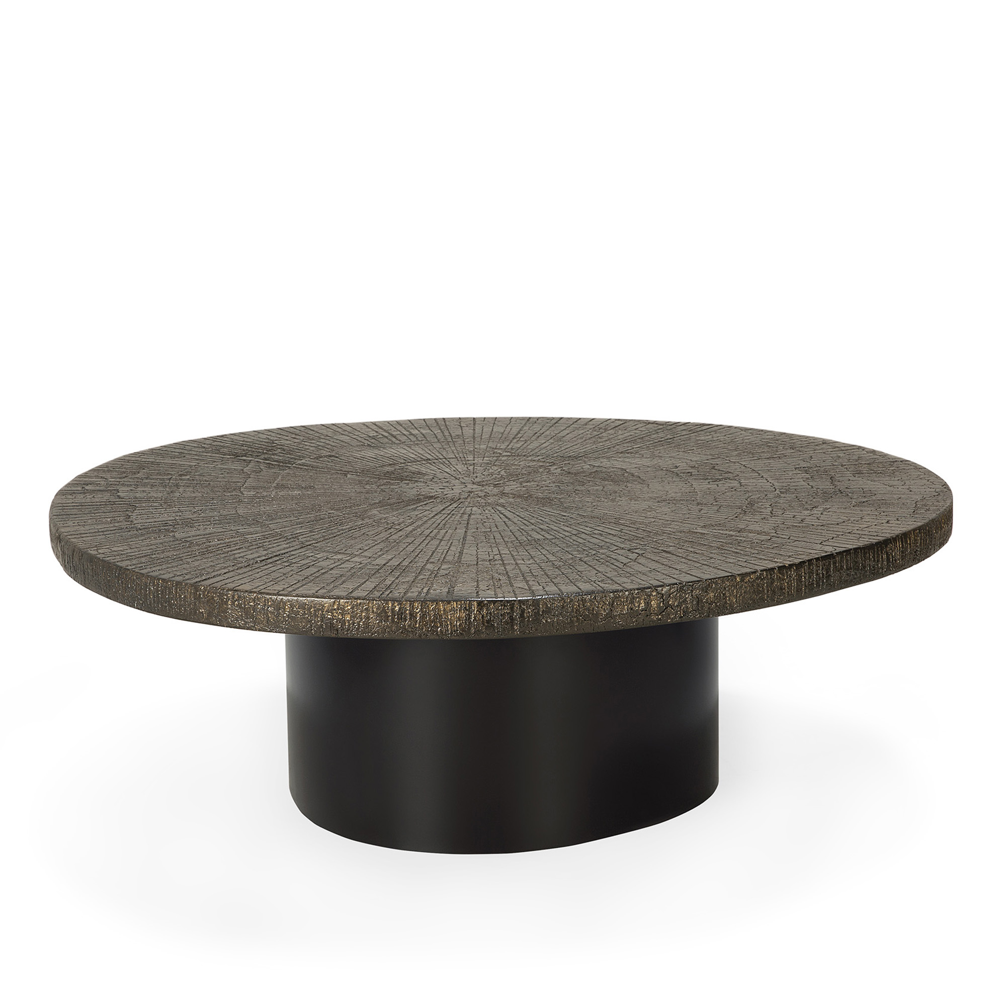 Ethnicraft - Slice Coffee Table - Minerals - Whisky - Oval -105 x 94 cm - Soffbord - Alain Van Havre - Tr&auml;f&auml;rgad